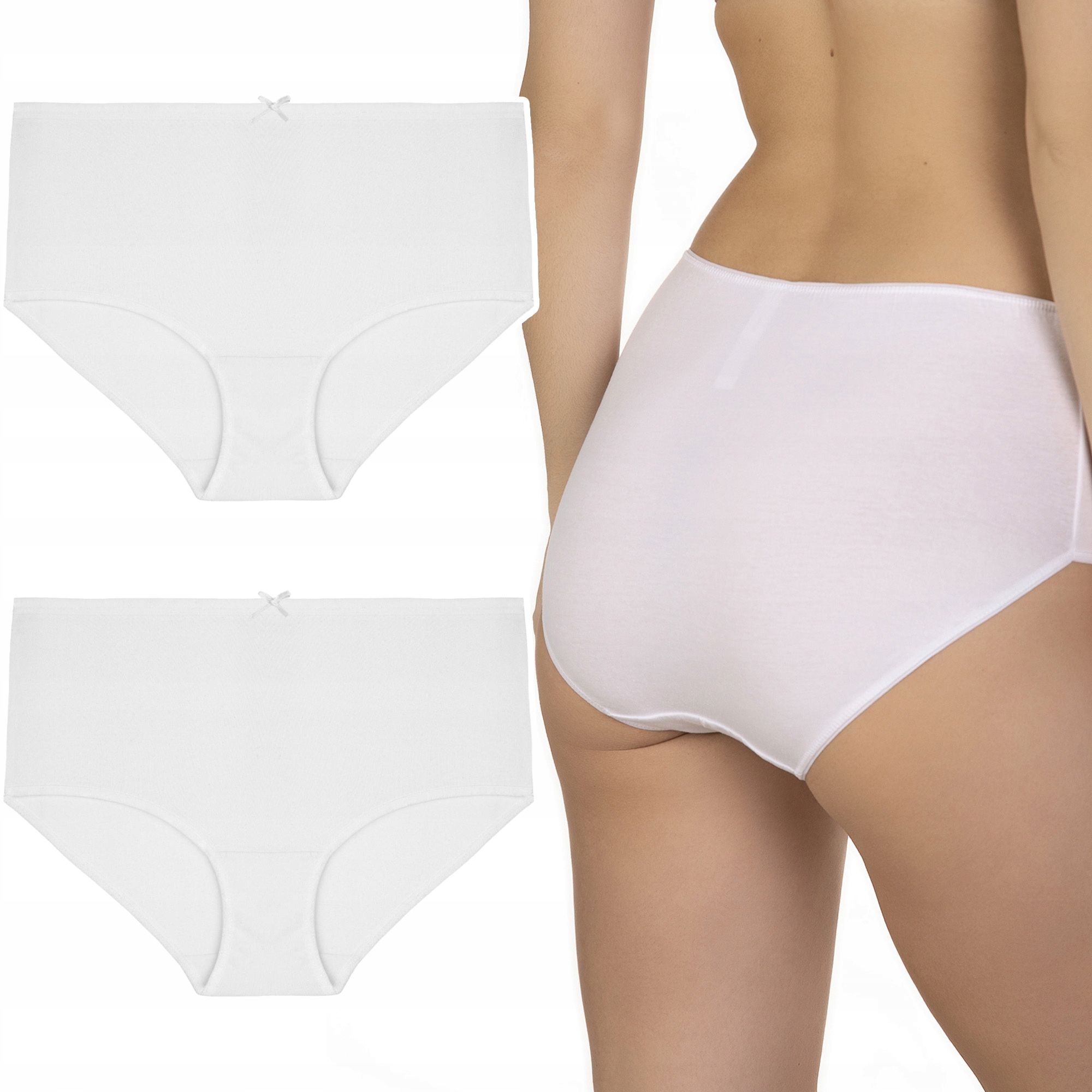 x2 Kalhotky Dámské Lama 400MD bavlněné kalhotky s vysokým pasem M