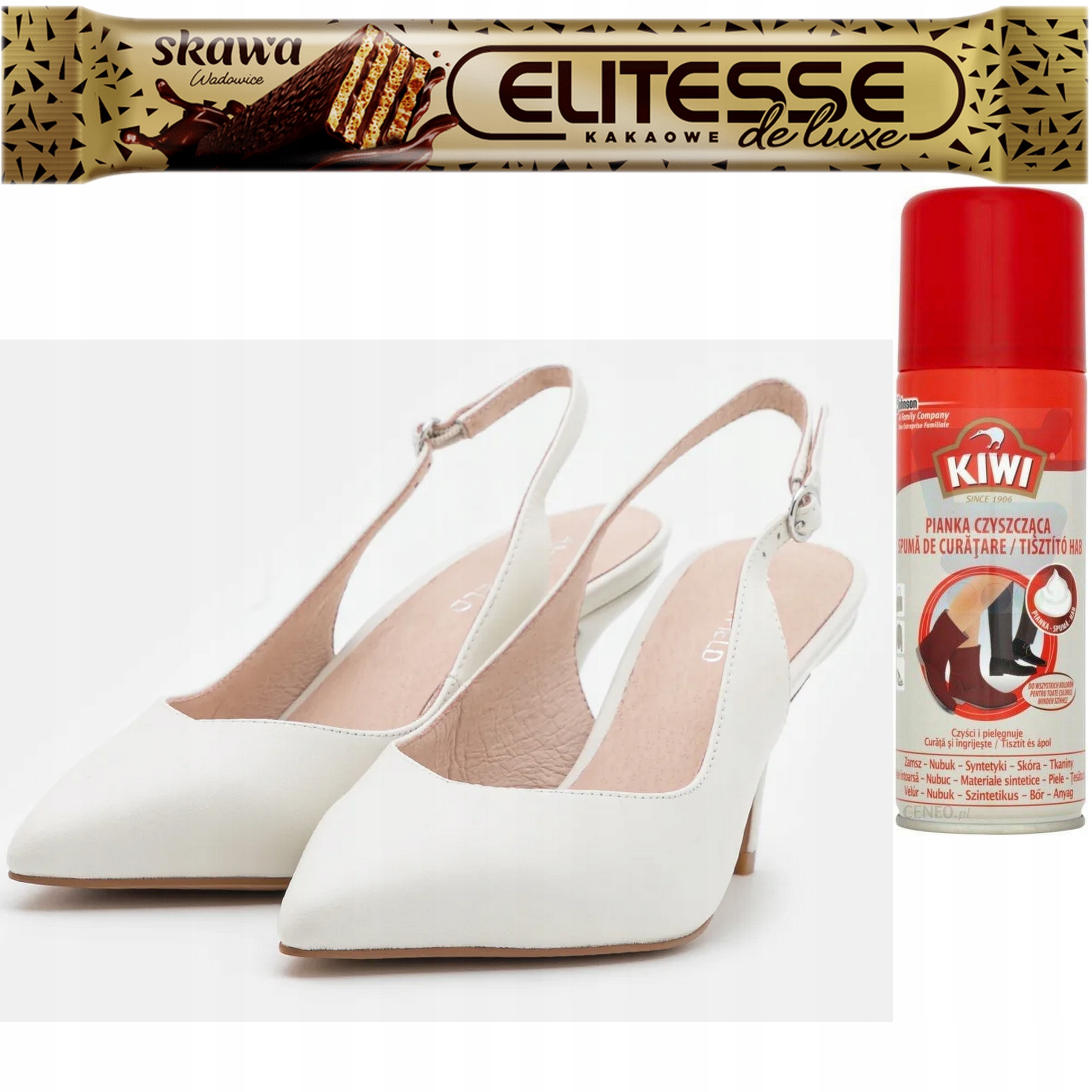 Dámské Boty Anna Field Kožené lodičky vel. 40 krémové s pěnou