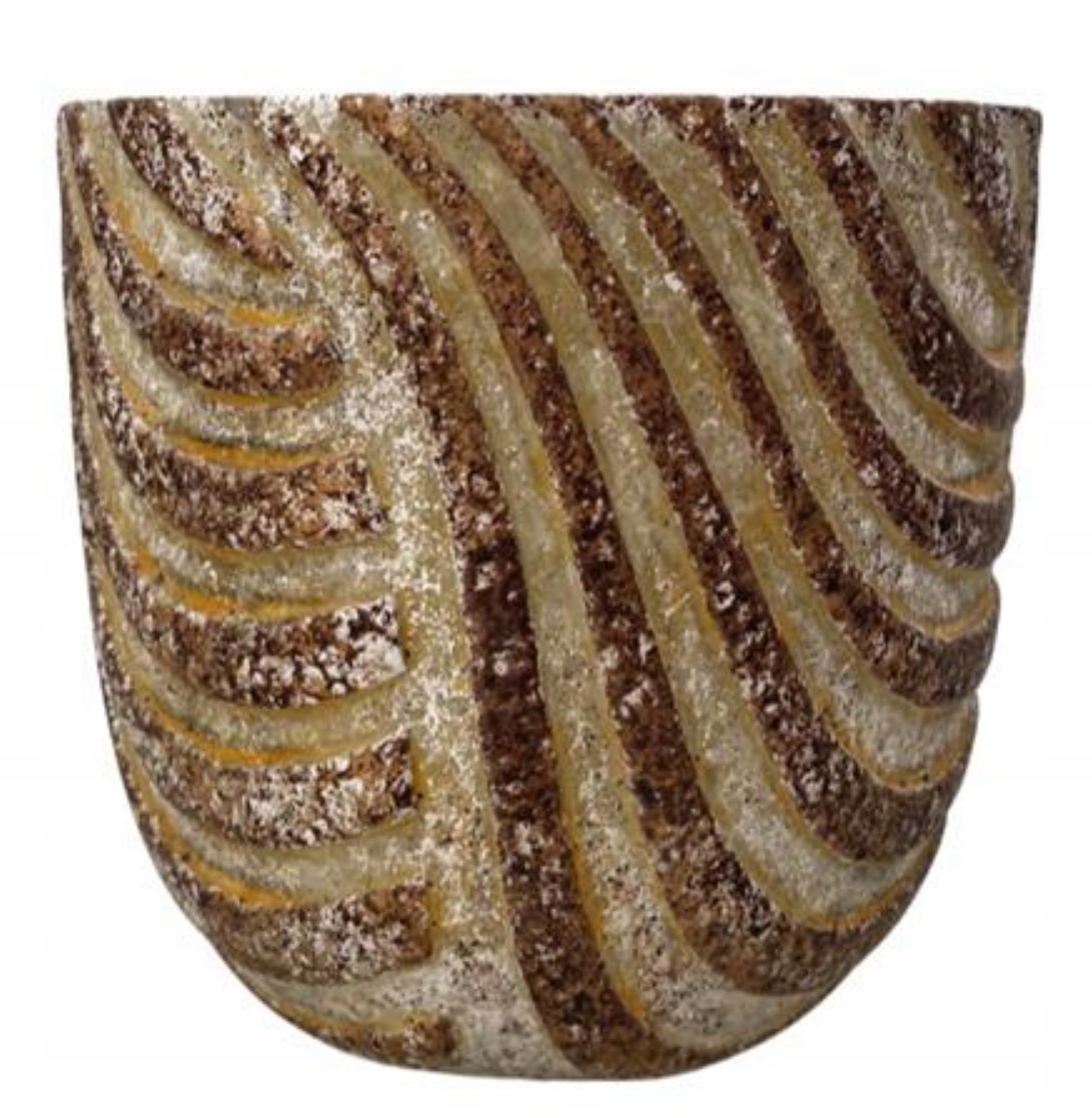 DONICZKA BRĄZOWA OZDOBNA OSŁONKA TŁOCZONA 17x16