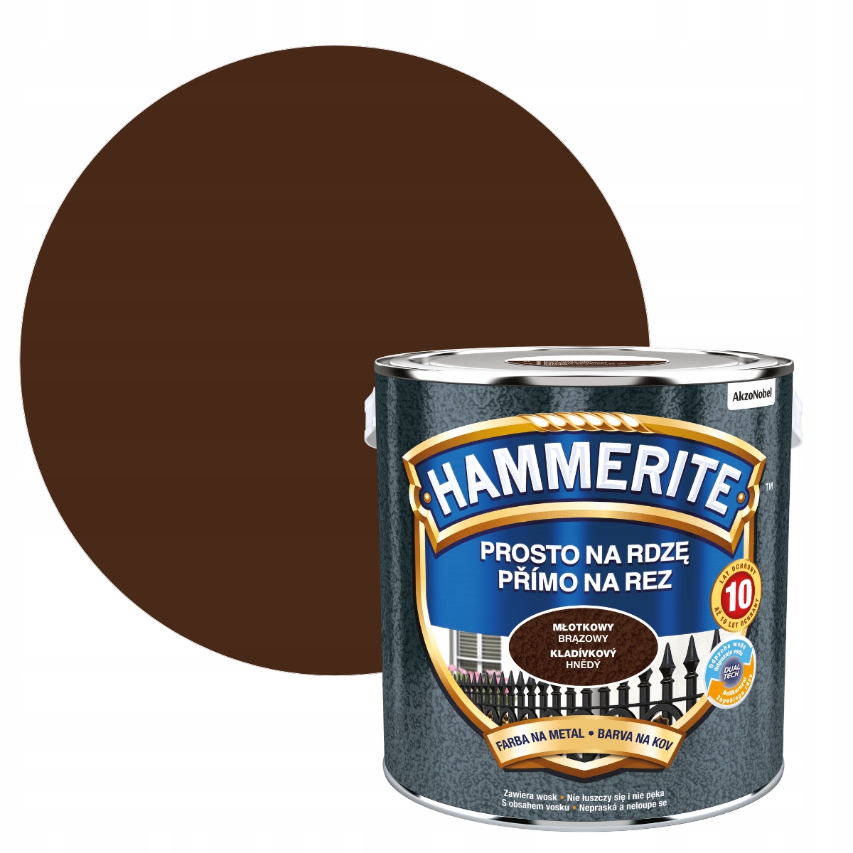 Hammerite Na Rdzę 2,5L Brązowy Młotkowy