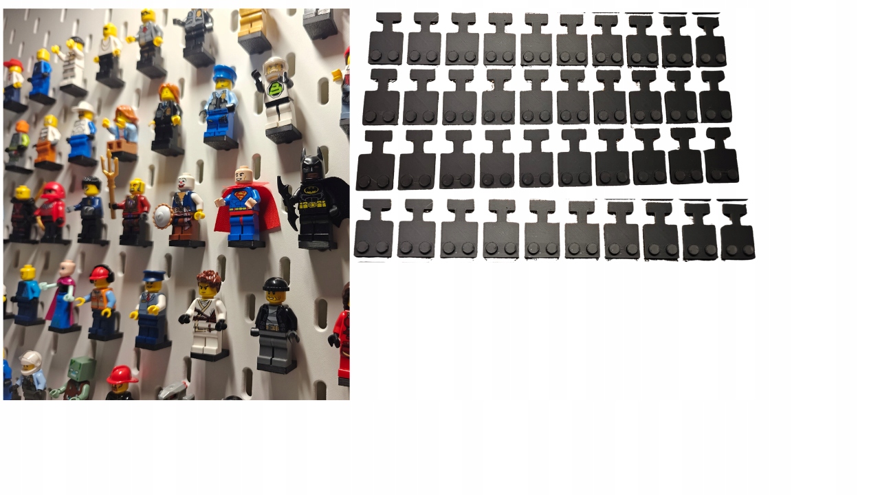 40 Sztuk Uchwyt Podstawka Do Tablic Ikea Skadis Na Figurki Mini Lego Czarny