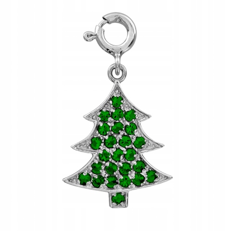 

Charms Choinka Drzewko Srebro 925 Zielone Cyrkonie