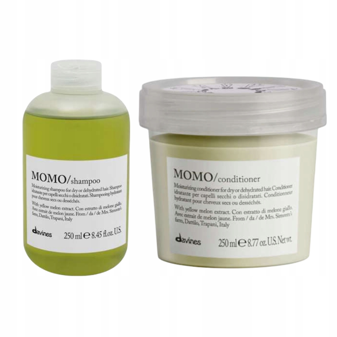 Zestaw Davines Momo Szampon nawilżający 250 Odżywka do włosów suchych 250