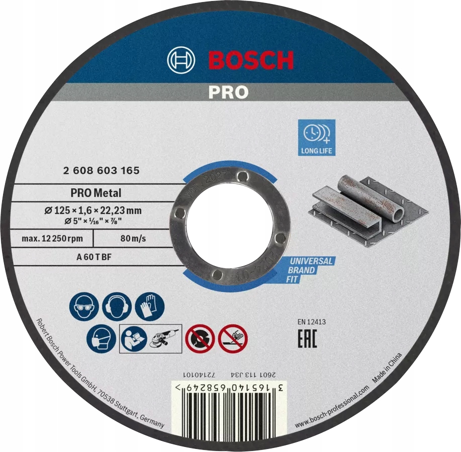 BOSCH TARCZA KORUNDOWA DO METALU 125 x1,6 (1szt)