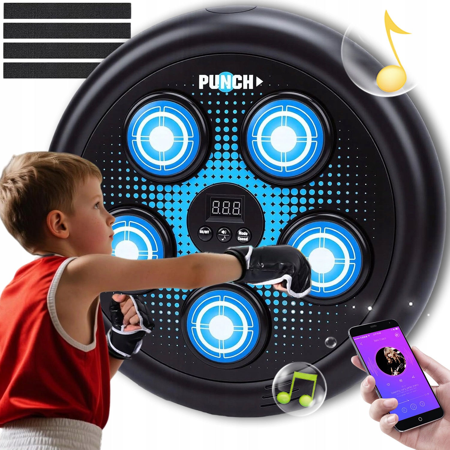 Music Boxing Machine Bluetooth S Rukavicemi V Tréninkové Boxovací Stěně