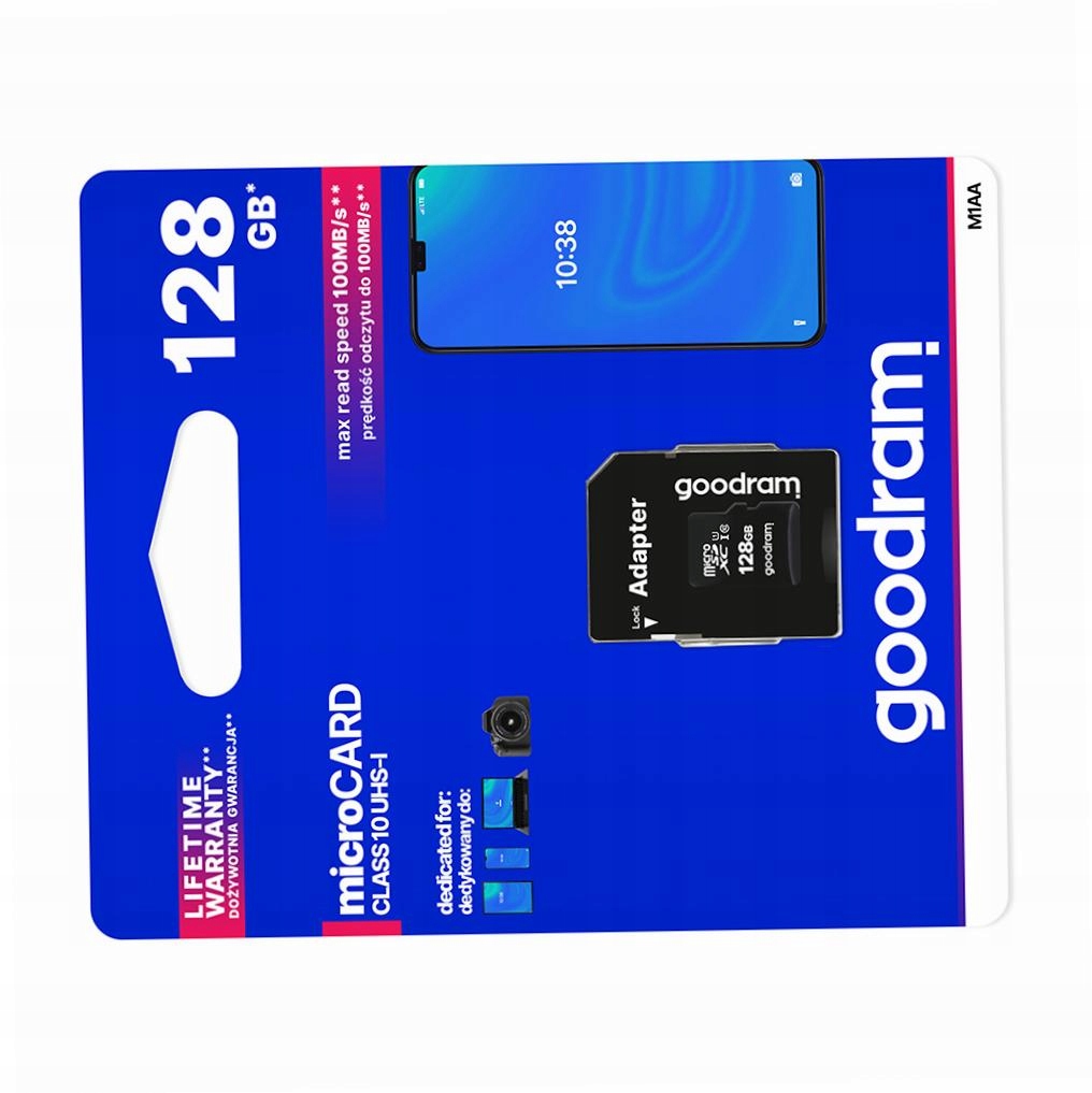 Karta pamięci 128GB microSD do telefonu szybka 10 Class z adapterem Sd
