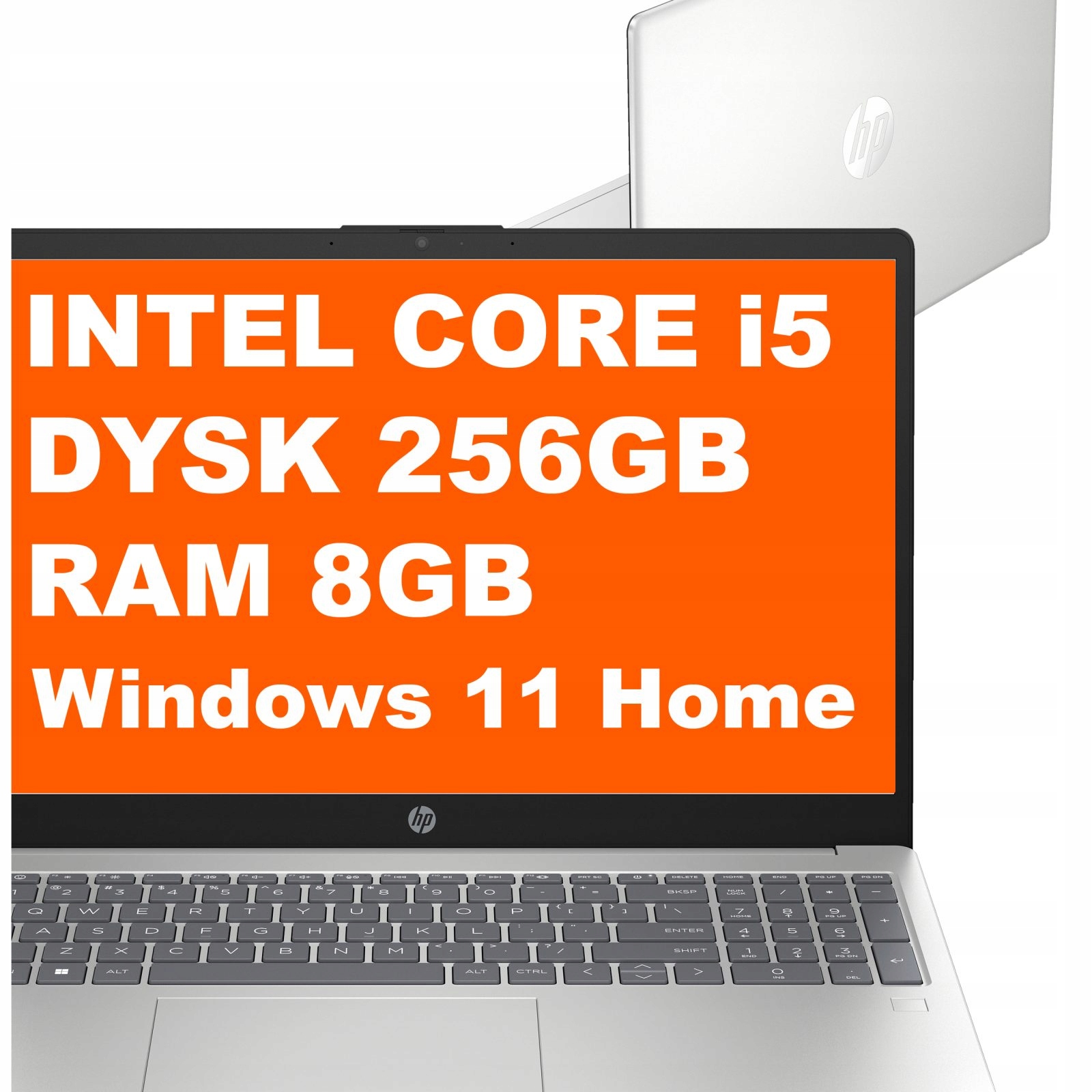 Laptop Hp 15-fd Intel i5 8GB 256GB Intel Iris Xe FullHD Win 11 Srebrny