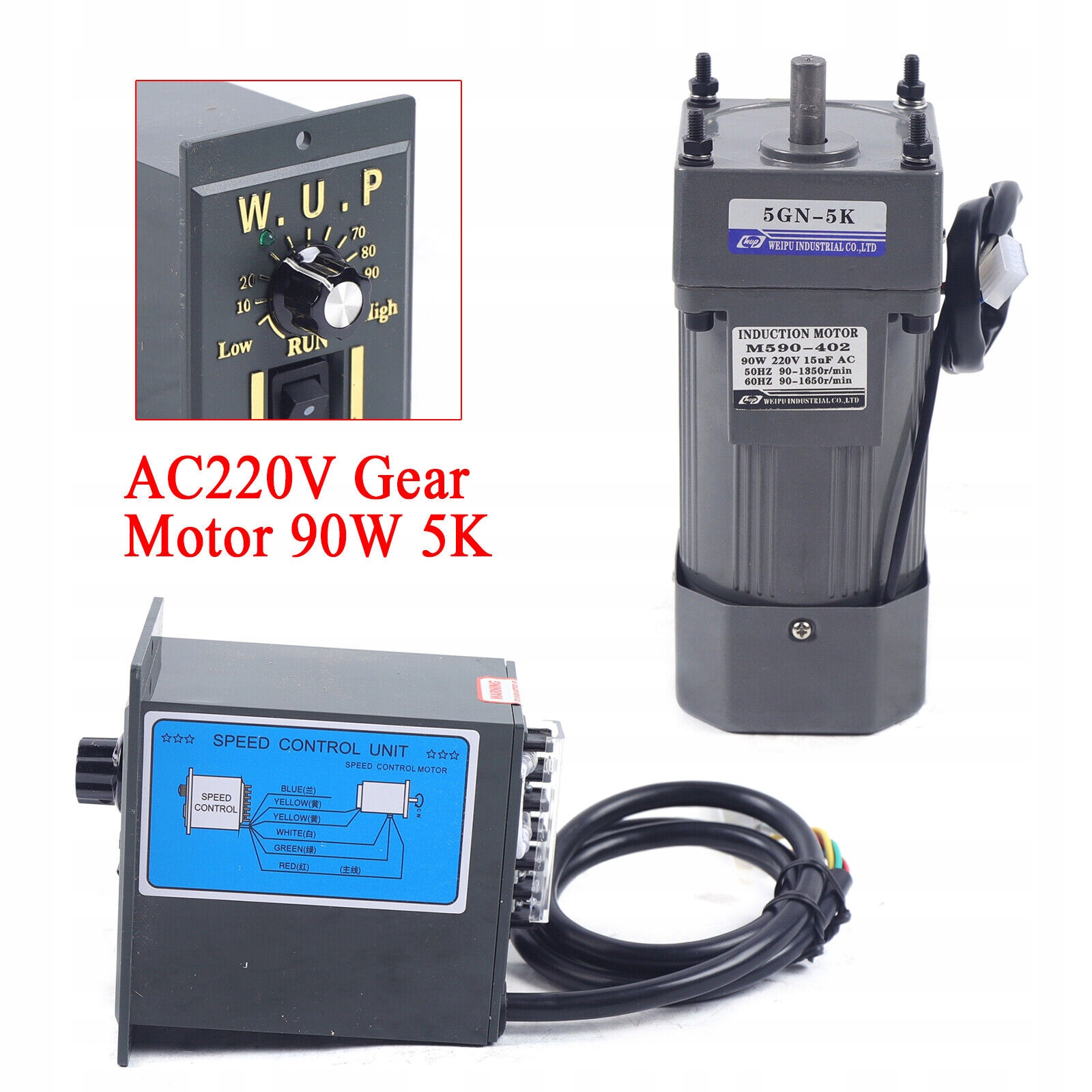 AC 220V 90W 5K silnik przekładni Model 6BEU-1