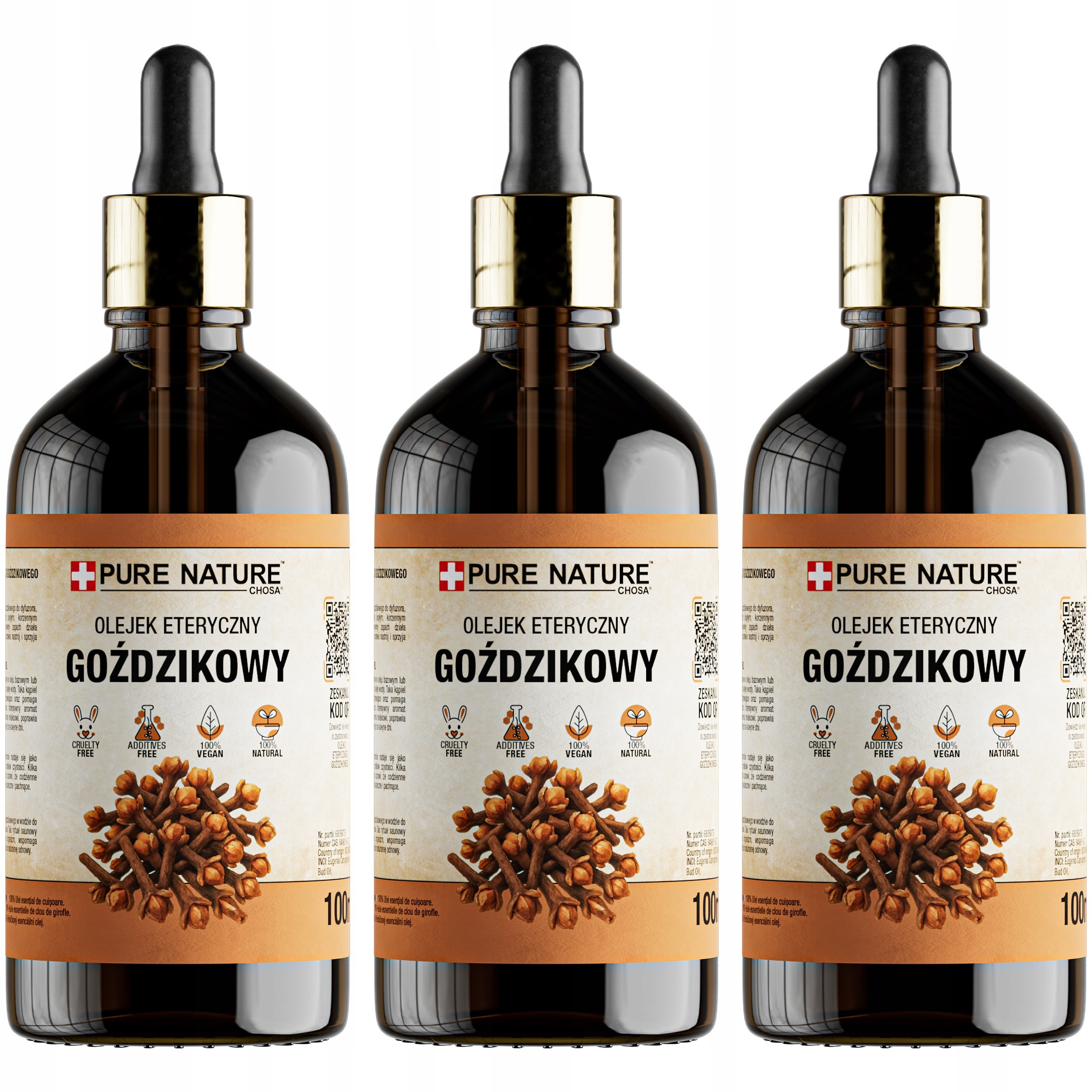 Olejek Eteryczny Goździkowy Naturalny Olejek Bez Dodatków 3 x 100ml (300ml)