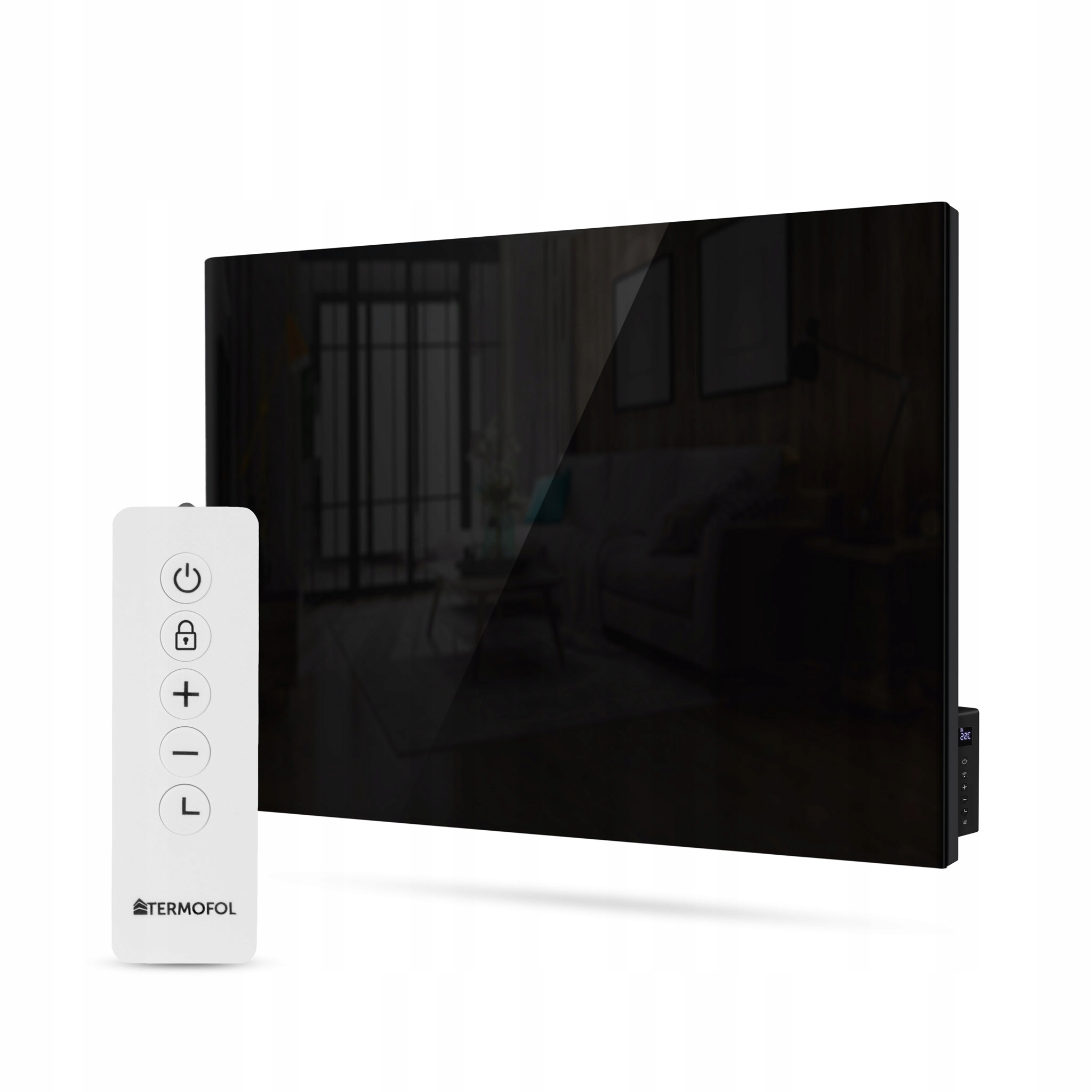 Skleněný infračervený topný panel s WiFi 500 W Černý Termofol TF-GB500