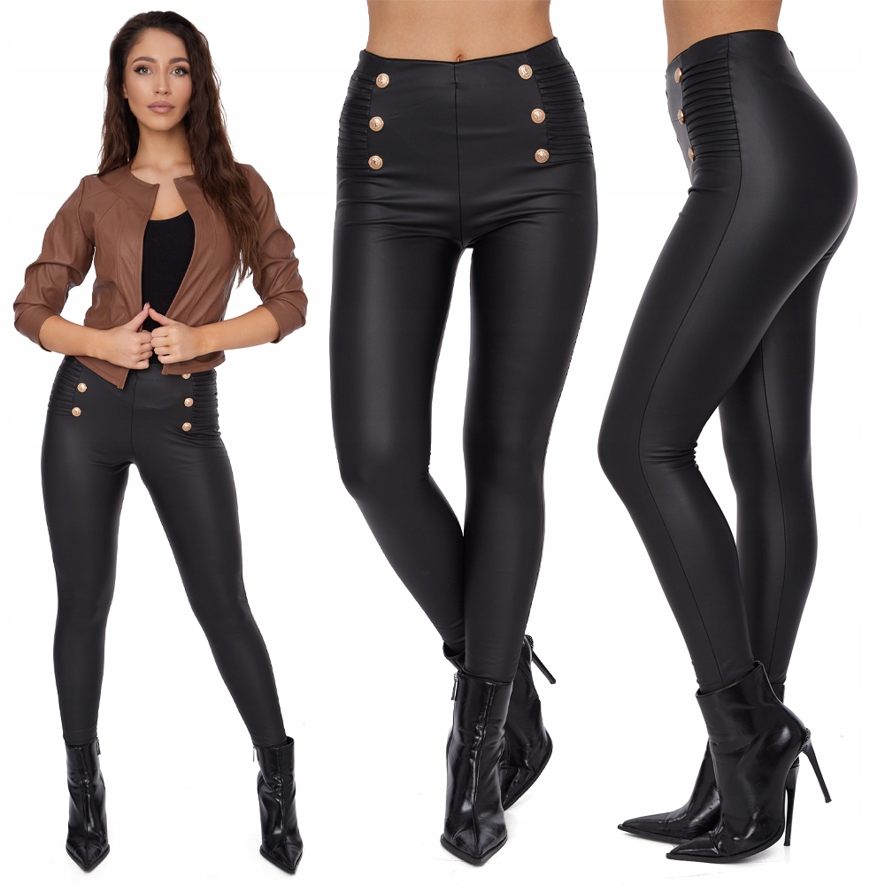 474_ L/XL _Spodnie ,legginsy Eko Skóra woskowane Marka Amarant