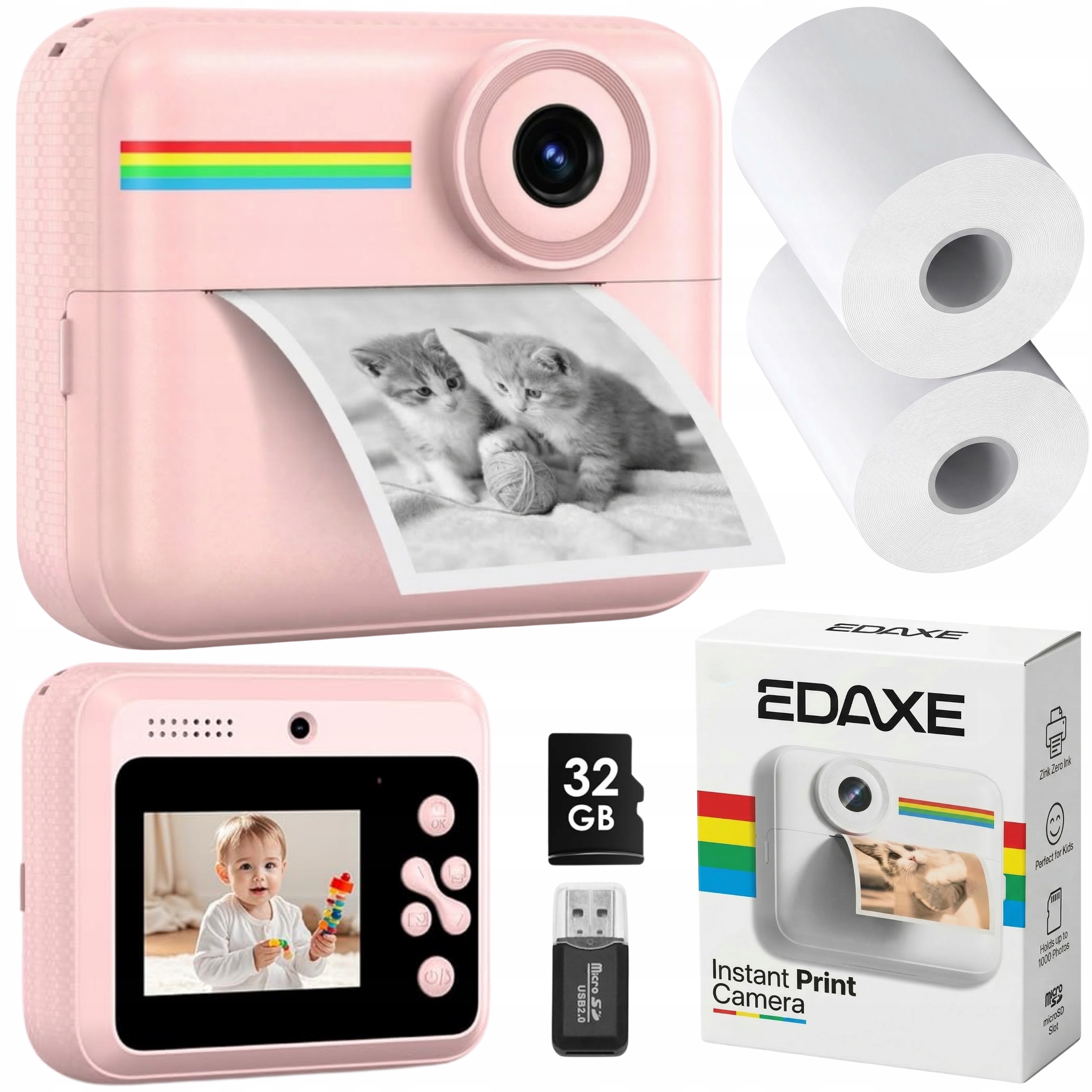 Instantní Fotoaparát Pro Děti CamKid Tiskárna Barva Selfie Hry Náplně