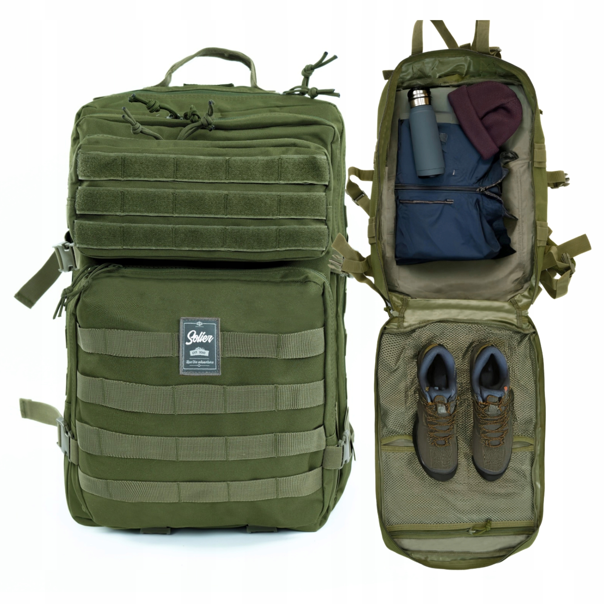 Batoh taktický vojenský skautský batoh pro přežití Molle 49L Solier