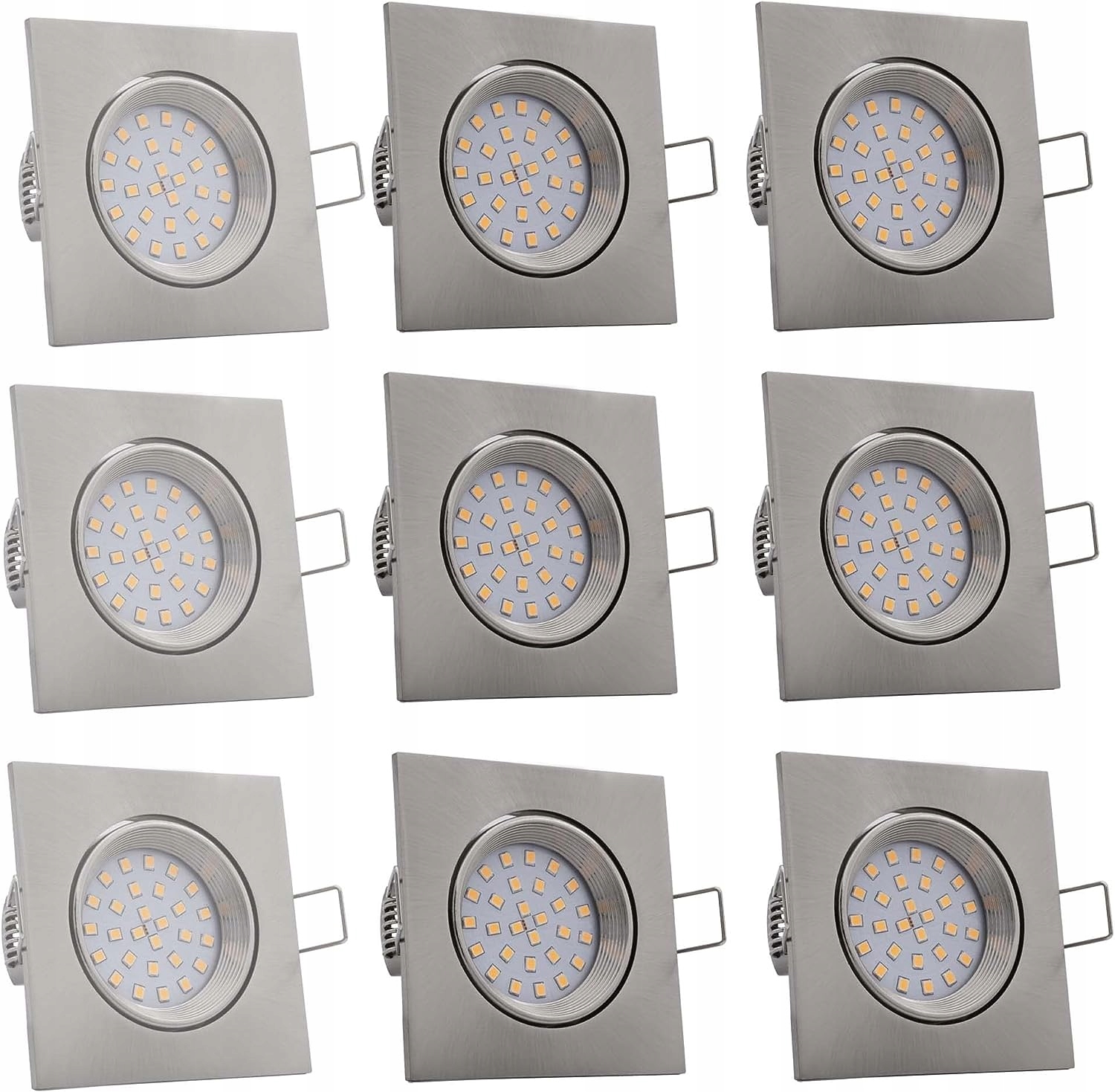 Lumare Reflektor Kulaté Stropní Svítidlo Led zapuštěný Set 9 Kusů 4W 400lm čtvercový