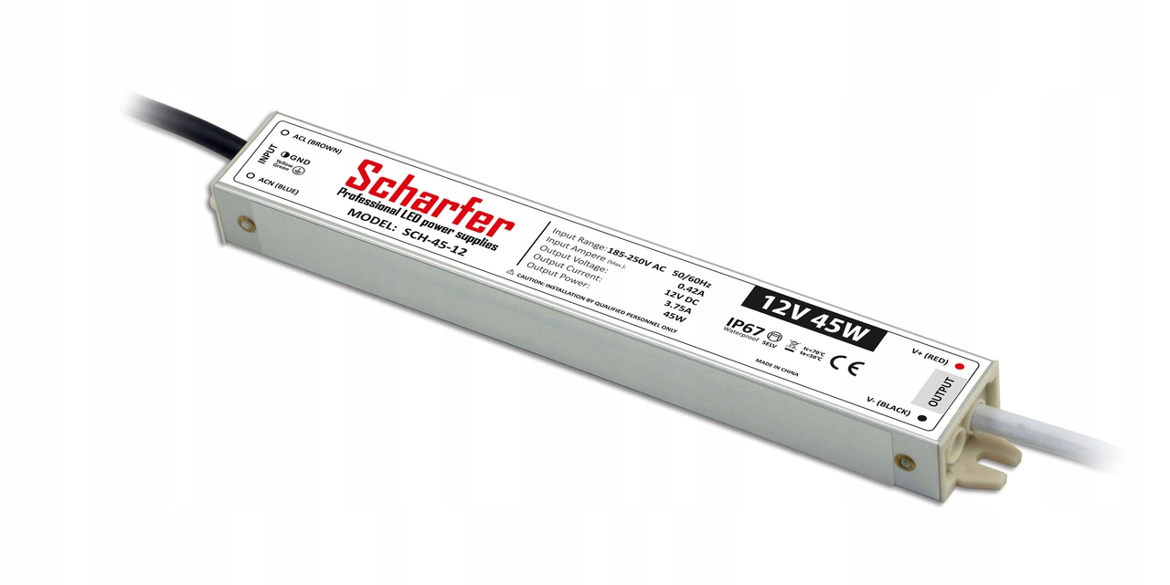 

Zasilacz Led wodoodporny 3,75A 45W 12V IP67