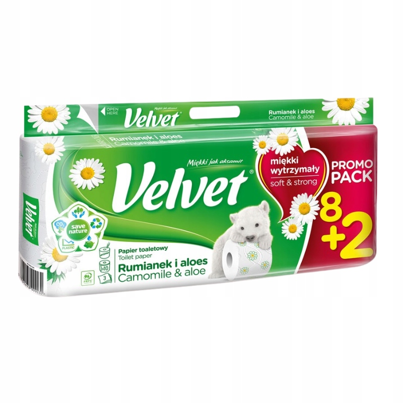 

Velvet Rumianek i Aloes Papier Toaletowy 8+2 Rolki
