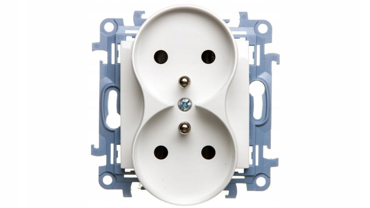 

Simon 10 Gniazdo 2x2P+z z przesłonami biały 16A