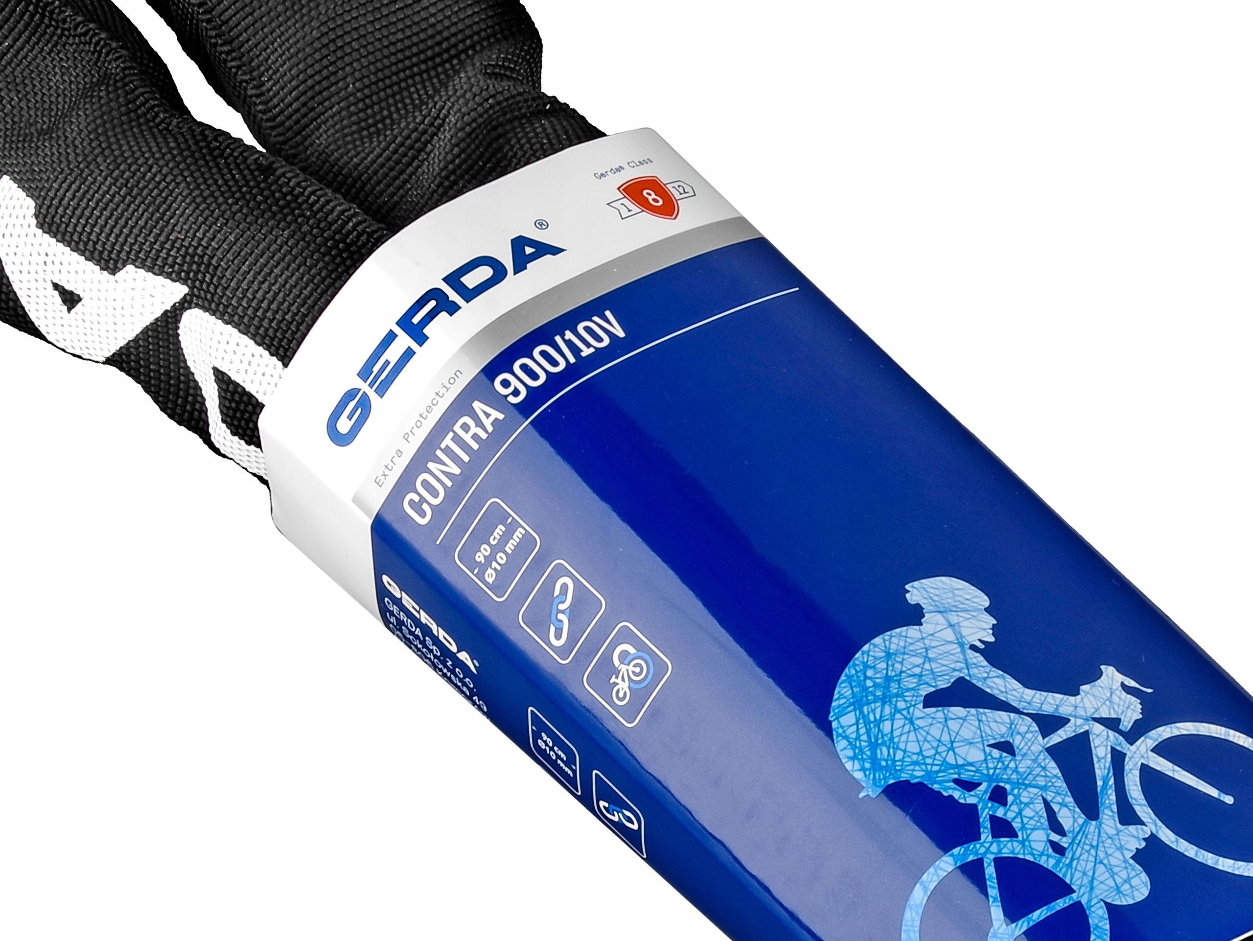 ZAPIĘCIE ROWEROWE ŁAŃCUCH GERDA CONTRA 900/10V 90 cm / 10 mm ZABEZPIECZENIE Rodzaj łańcuch