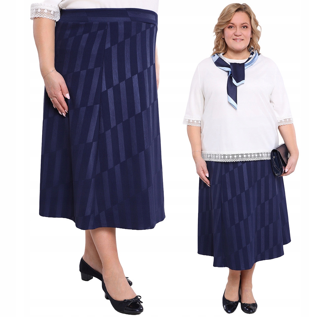 Modrá sukně s vertikálními pruhy 60/62