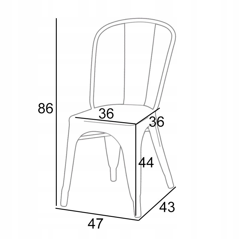 4 krzesła metalowe Paris Tolix żółte Marka BMDesign