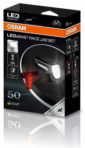 Sada Led Osvětlení Cyklistických Světel Osram Bike Race 50 Usb Přední Zadní