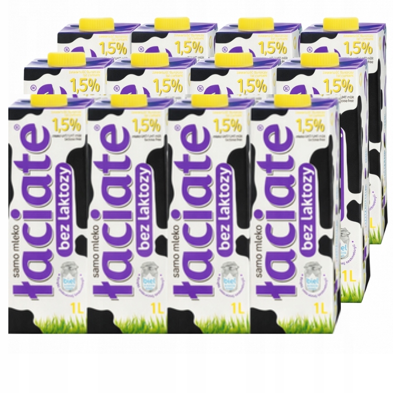 Levně Łaciate Kravské mléko bez laktózy Uht 1,5% 1l zásoba pro domácí kancelář