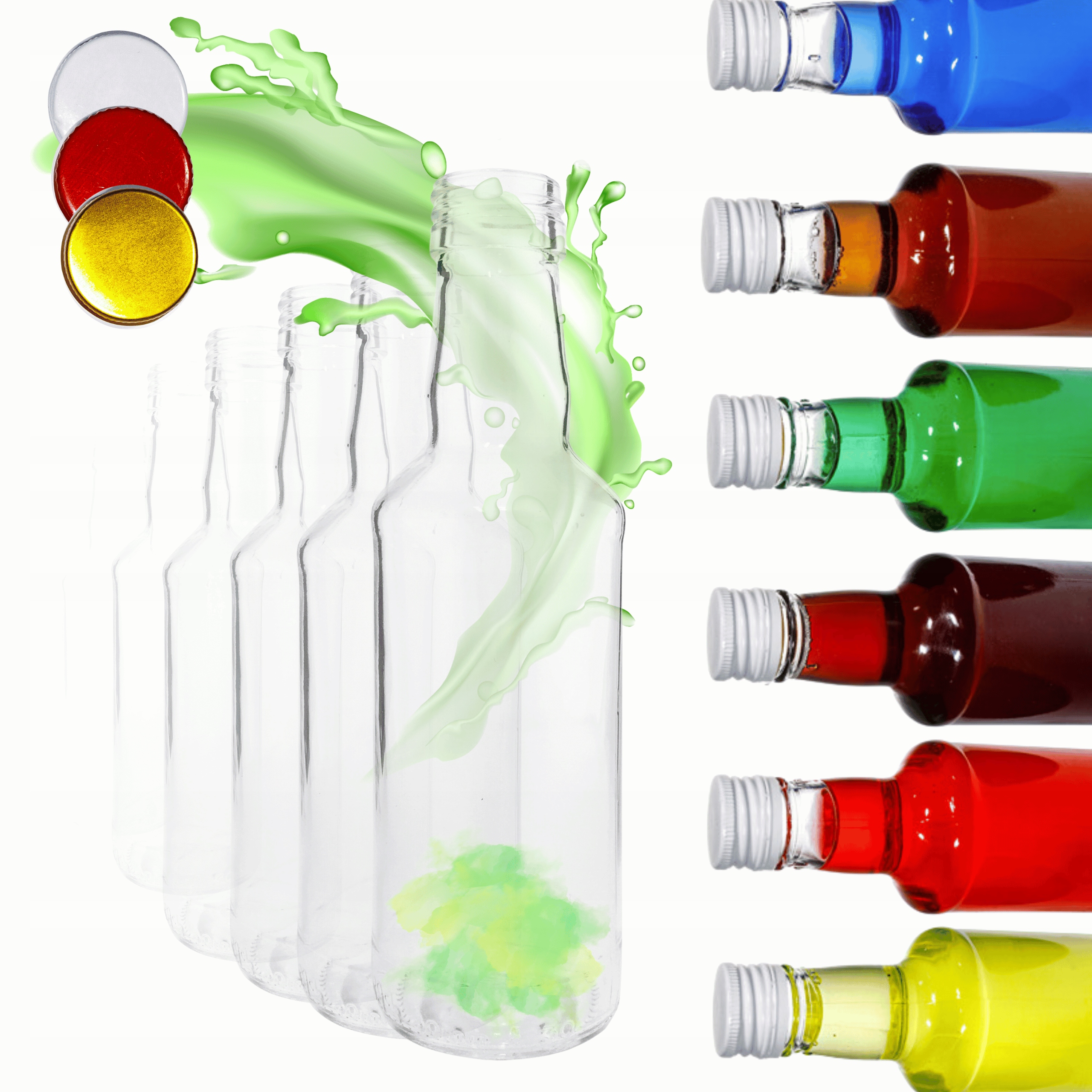 Lahvičky 200 ml na džus, tinkturu, tradiční sirup, fi28 30 ks, šroubovací uzávěry