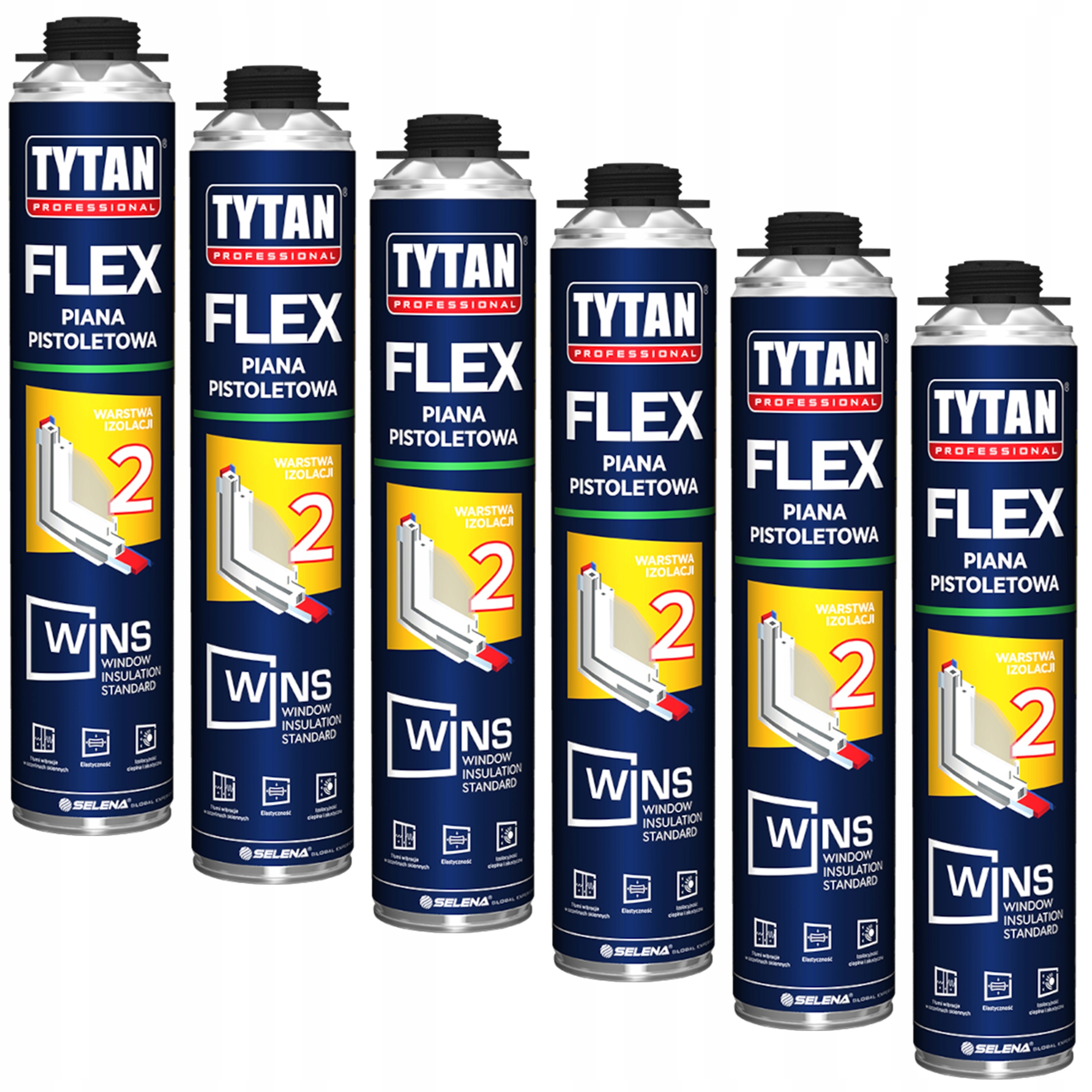 6x Pena Pistole Tytan Wins Flex 750 ml