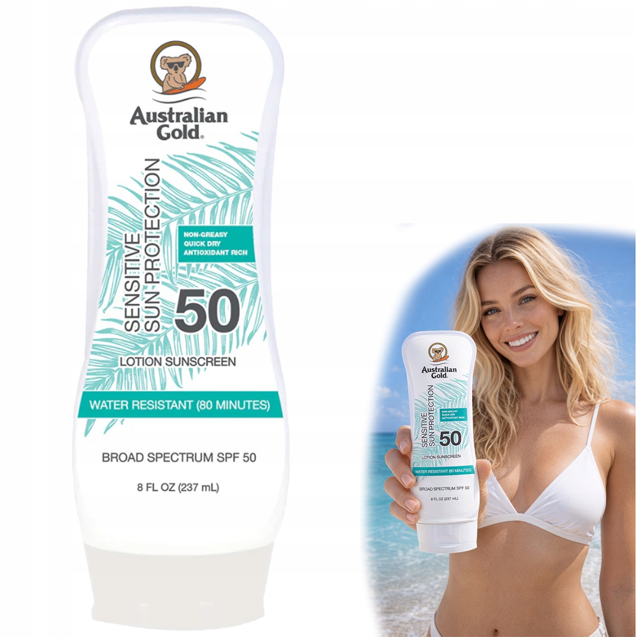 Opalovací balzám pro citlivou pokožku SPF50 Australian Gold Sensitive
