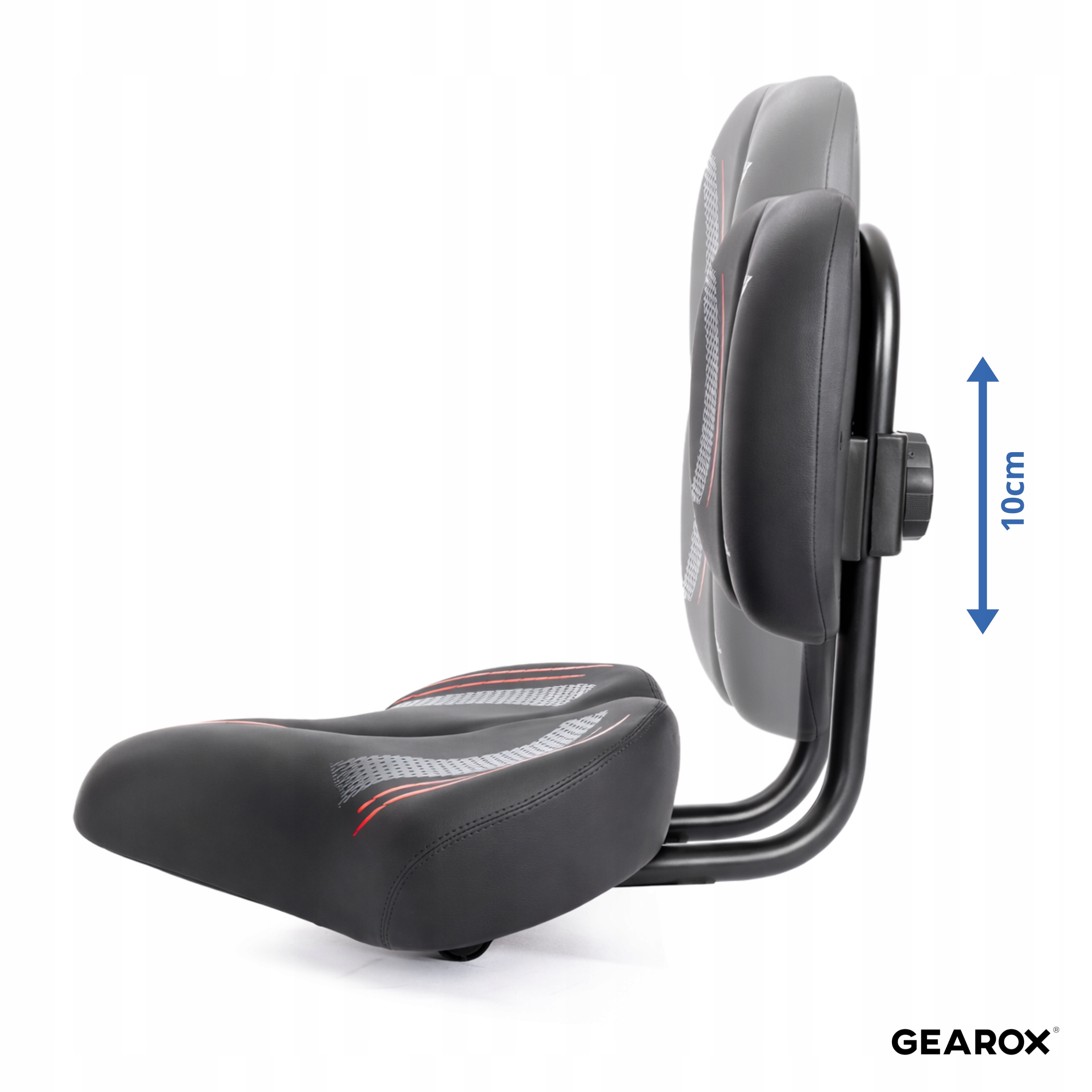 SIODEŁKO ROWEROWE Z OPARCIEM NA ROWER REGULOWANE PIANKA DUŻE SIEDZISKO S14 Model Gearox PODUSZKA FOTELIK NA ROWER Z OPARCIEM