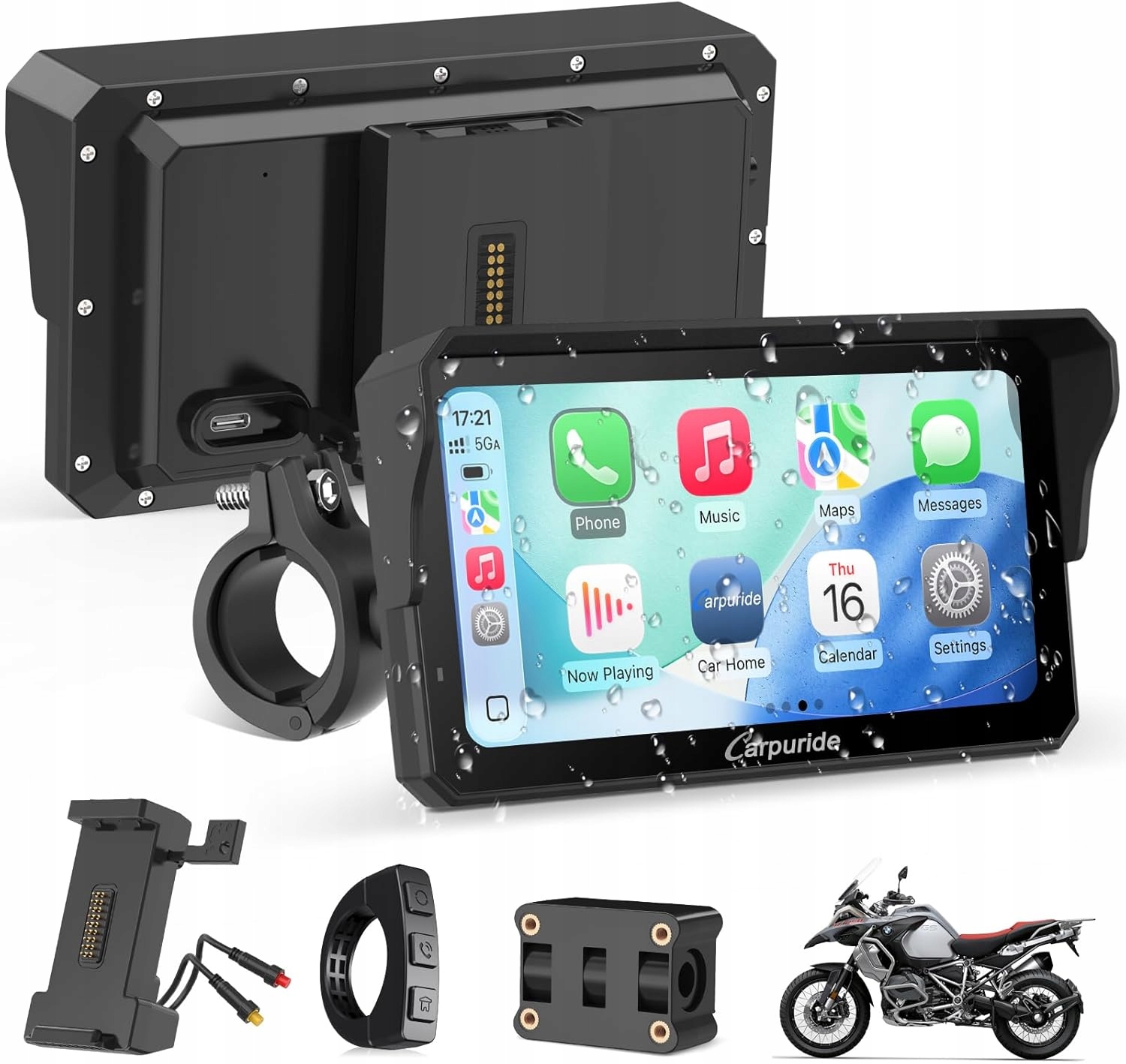 Carpuride W602S Pro Motocyklový displej BM05 CarPlay Android Auto 6.25 palca