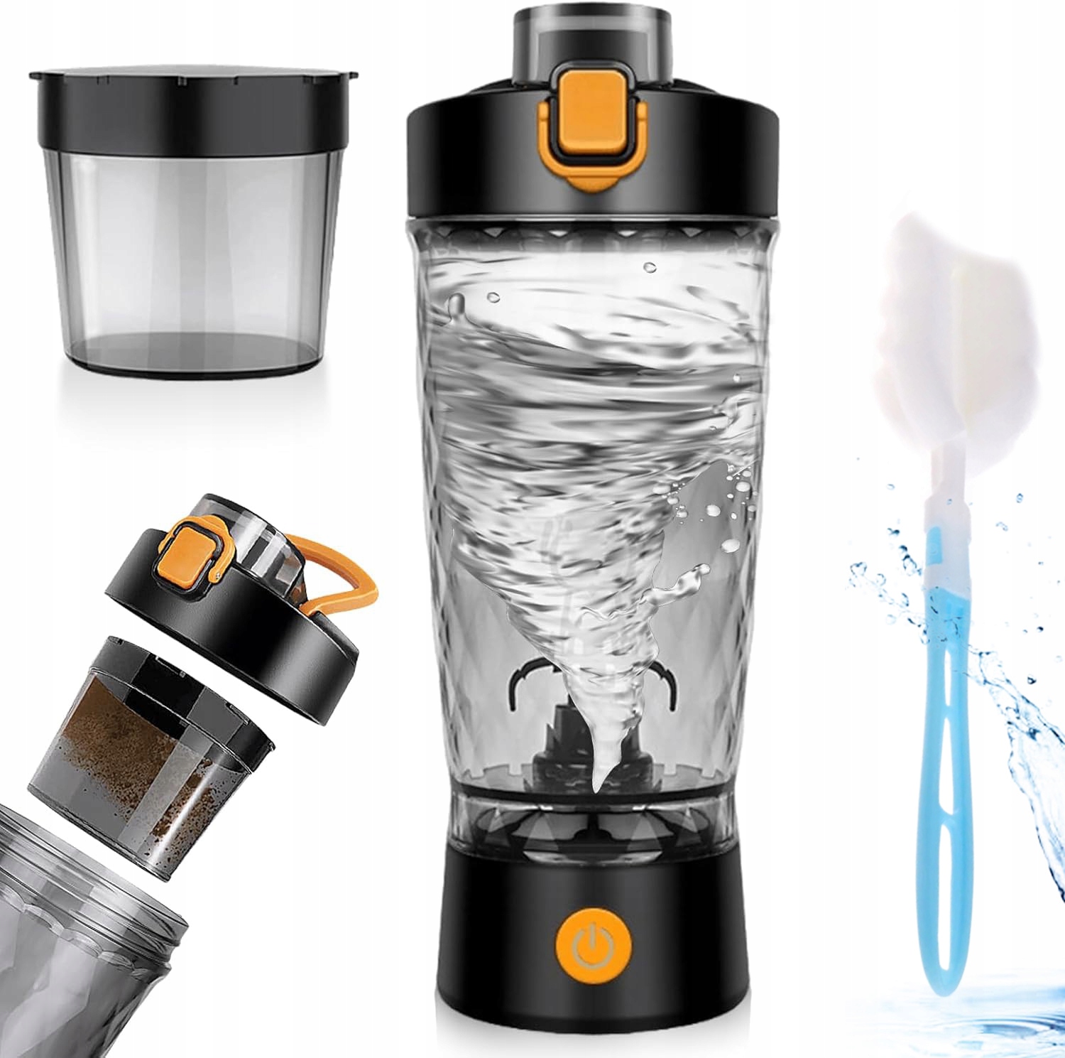 Elektrický Mixér Na Bílky Shaker, Láhev Vortex S Odměrkou 650 ML S Rukojetí