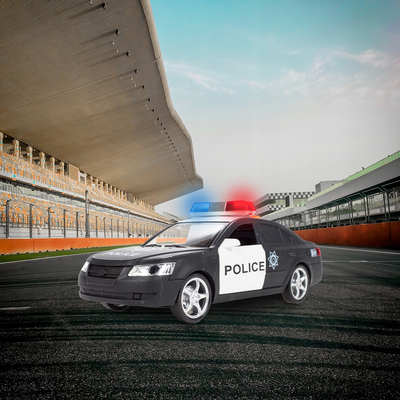 POLICE CAR Auto POLICE Interactive 1:16 Materiál jiný plast