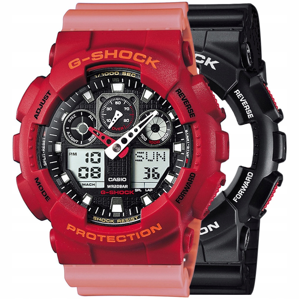 Sada G-shock GA-100-1A4ER Červená Růžová