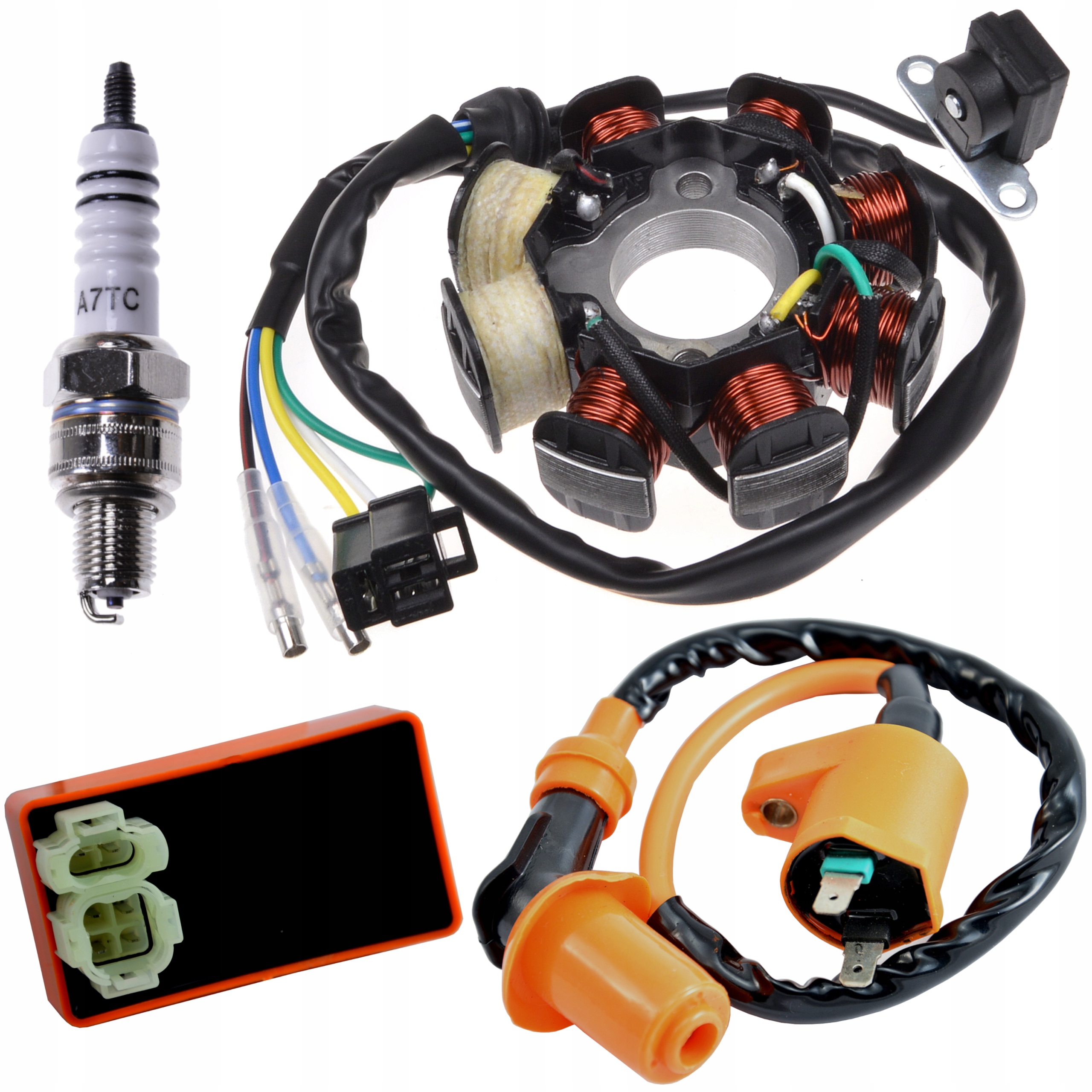 ISKROWNIK STATOR CEWKA MODUŁ ŚWIECA SKUTER 4T GY