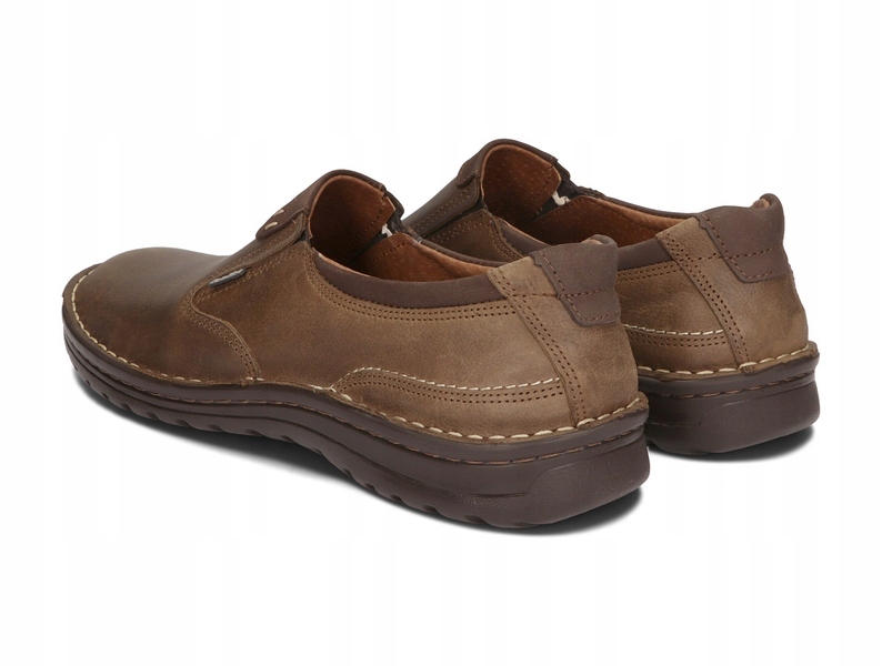 MOKASYNY PÓŁBUTY MĘSKIE SKÓRA 270/BRN BRĄZ 41 Oryginalne opakowanie producenta pudełko