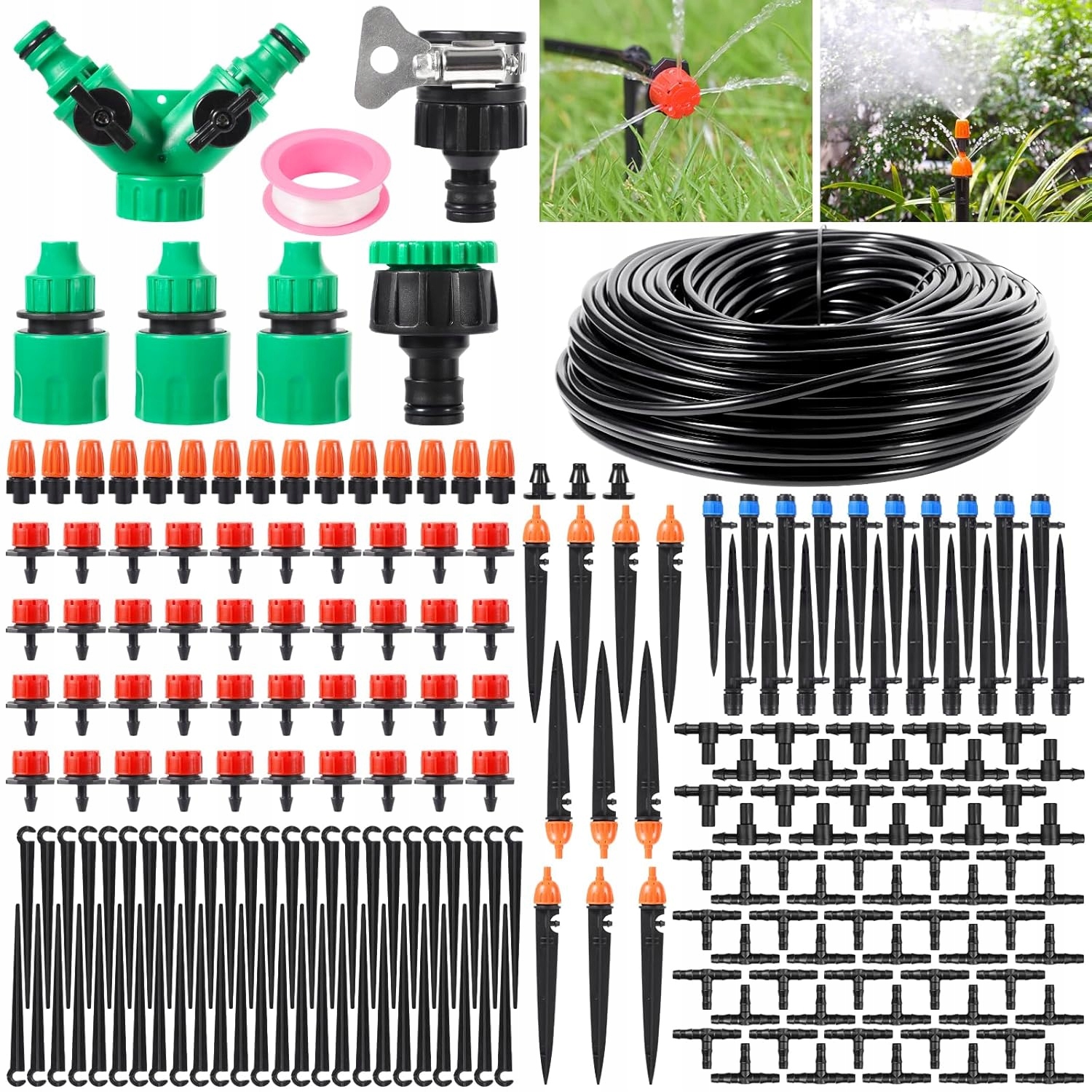 System nawadniania ogrodu 50m 201 elementów Linia Kroplująca Na Balkon