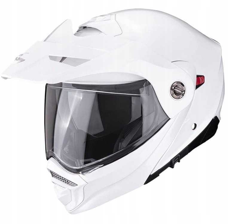 Dvojitá čeľusťová prilba Scorpion ADX-2 Pearl White r. XXL štvorkolka adv komfort štýl