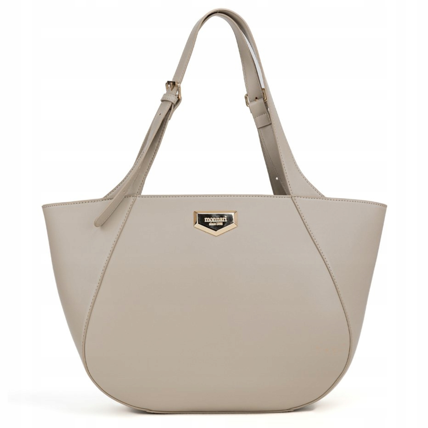 Monnari Dámská nákupní taška přes rameno, béžová, velká, klasická, s úchytem, A4