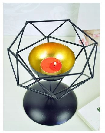 ŚWIECZNIK lampion DEKORACYJNY METALOWY nowoczesny Wysokość produktu 8 cm