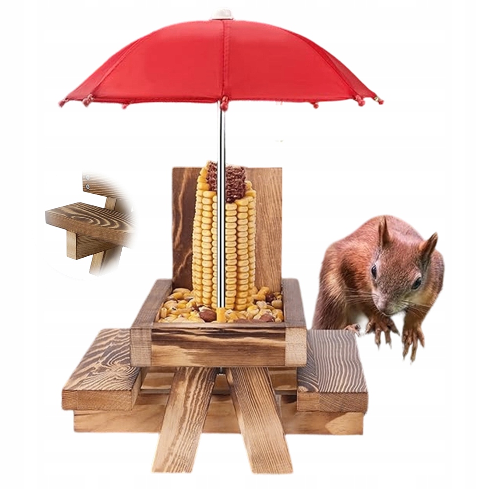 Levně Dřevěné Krmítko Pro Veverky Odolné Proti Vlhkosti K Zavěšení Deštník