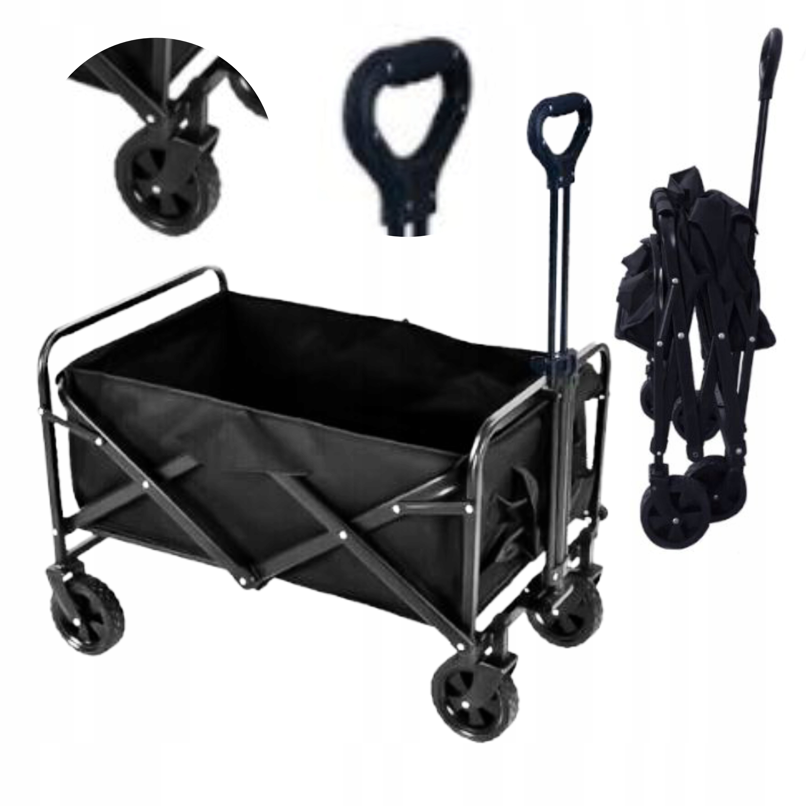 Wózek Turystyczny Transportowy Składany Ogrodowy Na Zakupy 160L