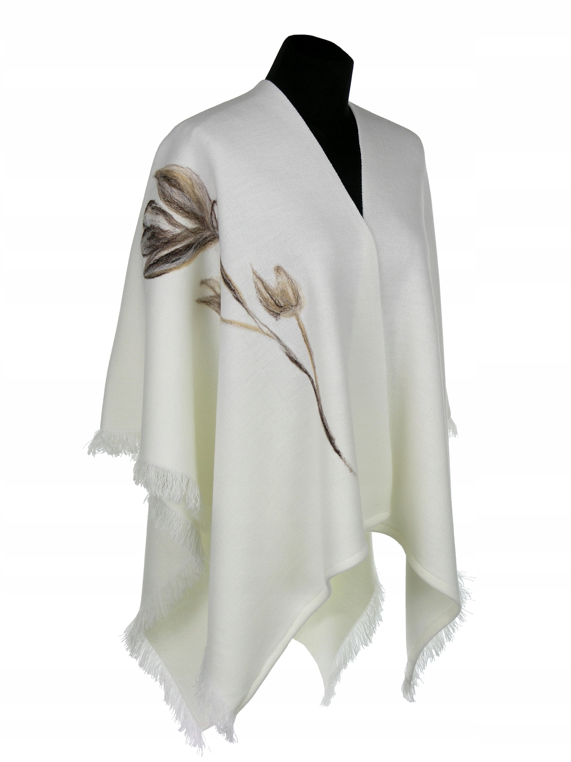 

Ponczo Chusta Z Haftem Kremowe Ecru R. Uni 42 56