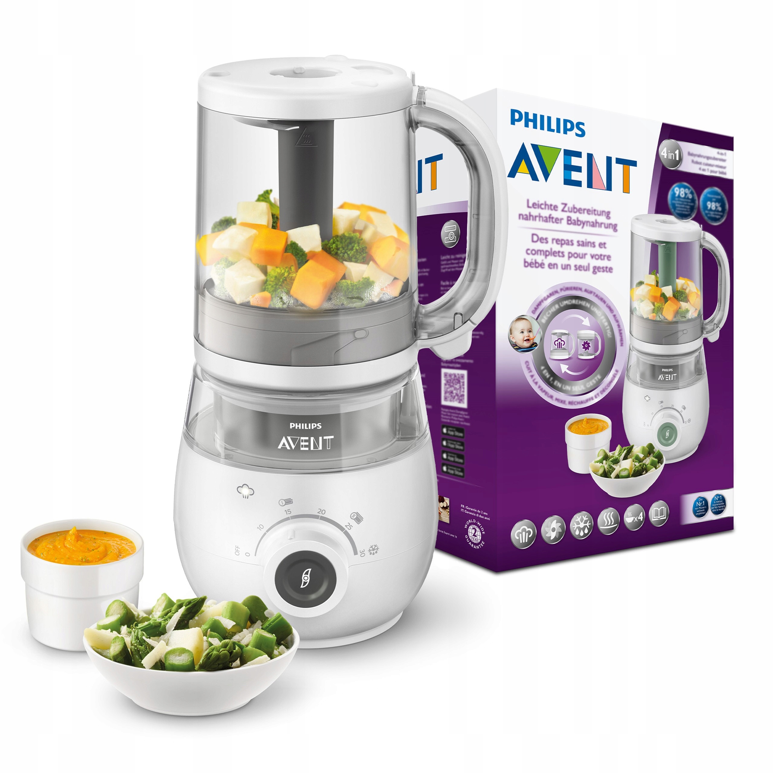 Avent parowar i blender 4w1 gotowanie na parze SCF885/01