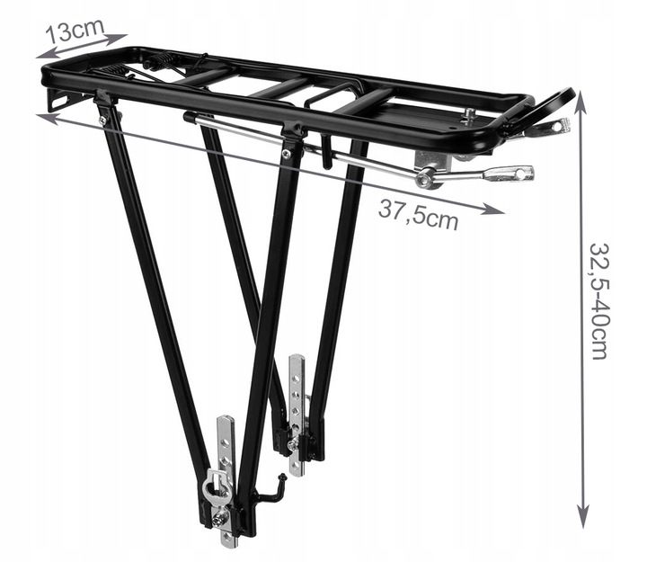 BAGAŻNIK ROWEROWY TYLNY NA ROWER ALUMINIOWY WYTRZYMAŁY 35KG UNIWERSALNY Rodzaj tylny