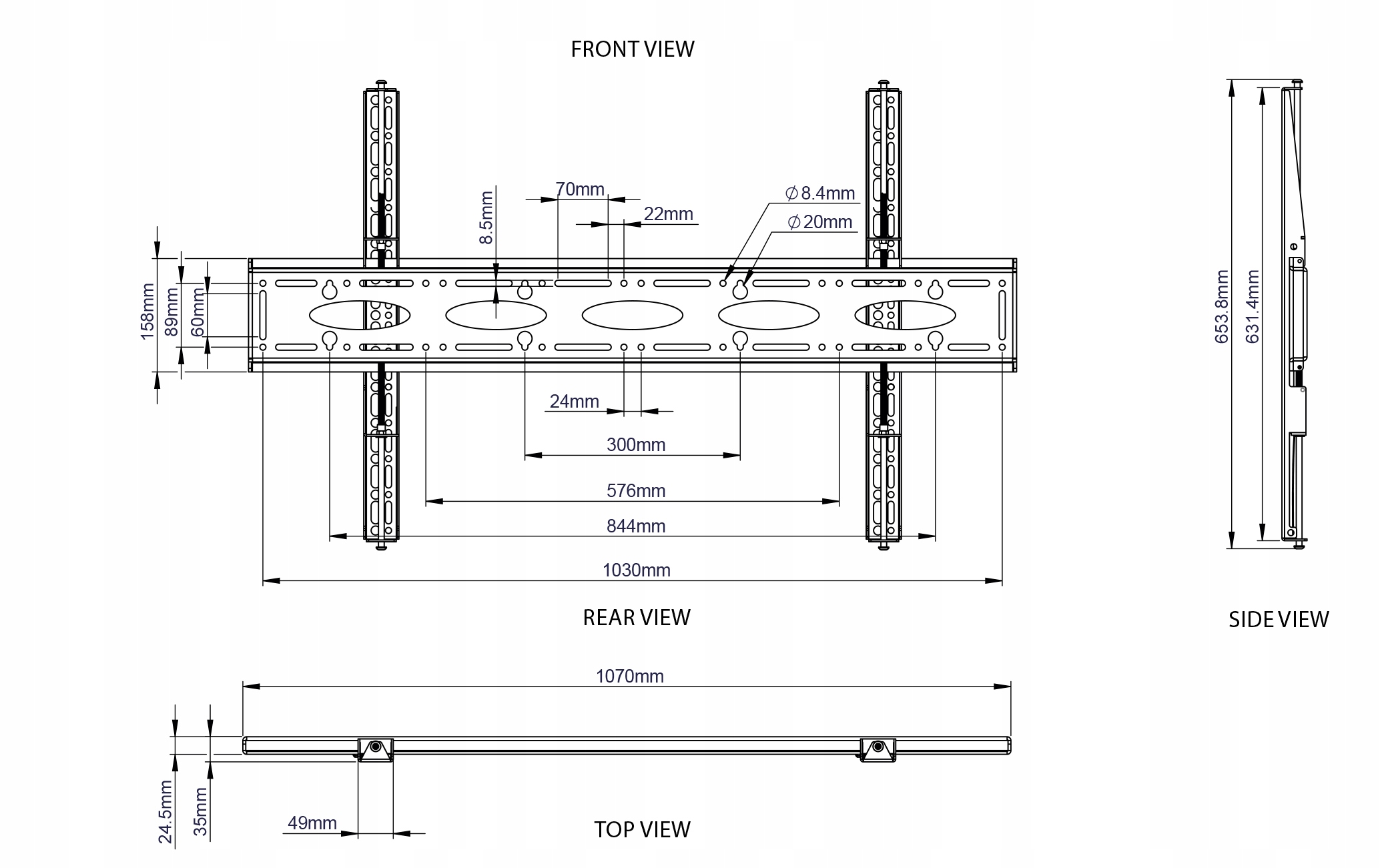 B-Tech BT9903 Płaski uchwyt do dużych telewizorów Marka B-Tech