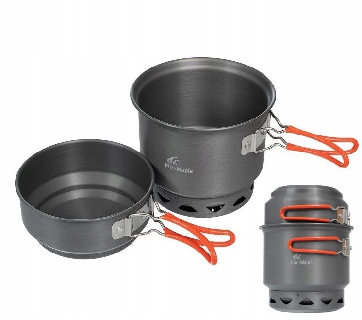 Fire Maple FMC-218 Garnek Zestaw Turystyczny Pokrywka Menażka Szary