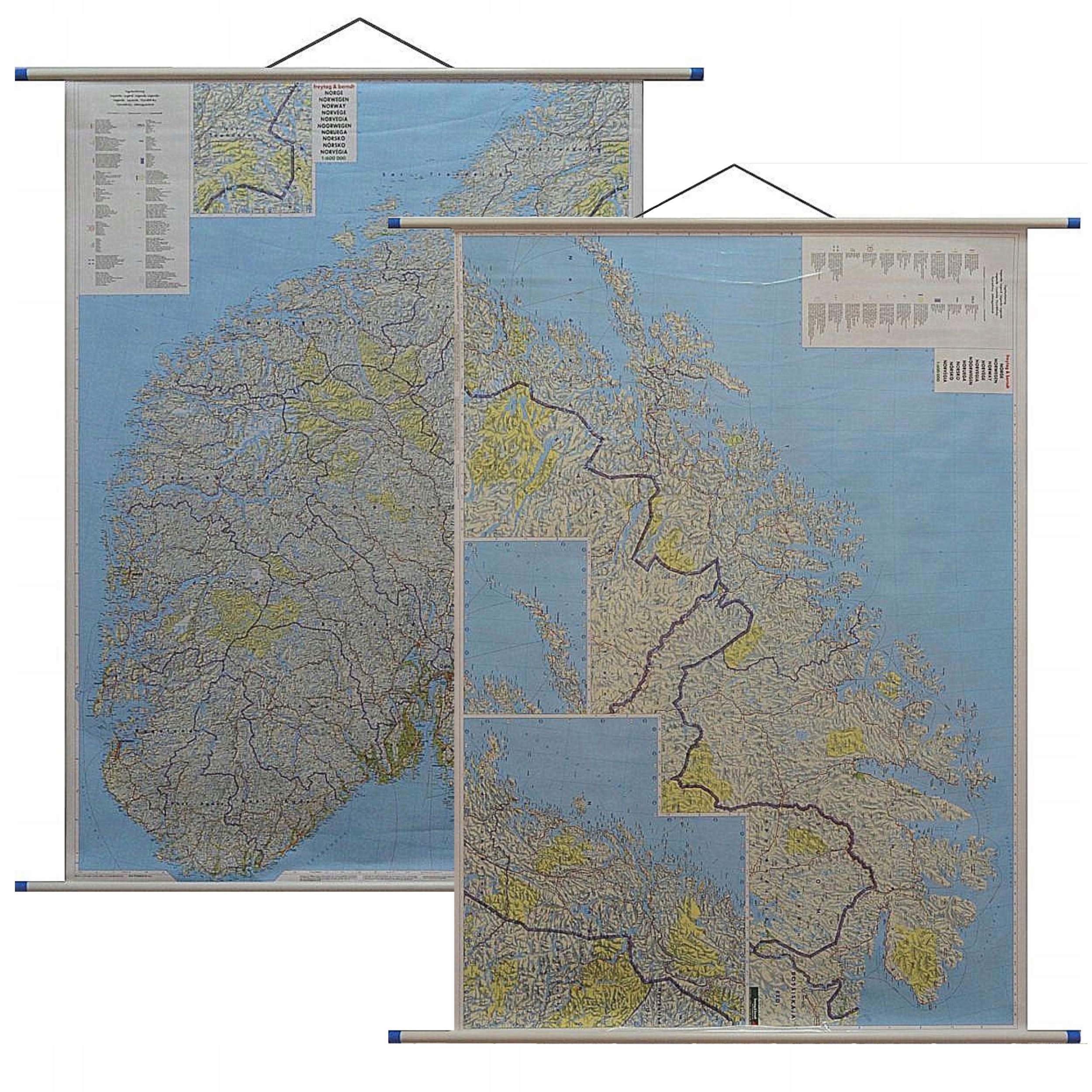 Norwegia mapa ścienna Dokładna aktualna czytelna Duża dwustronna-Zdjęcie-0