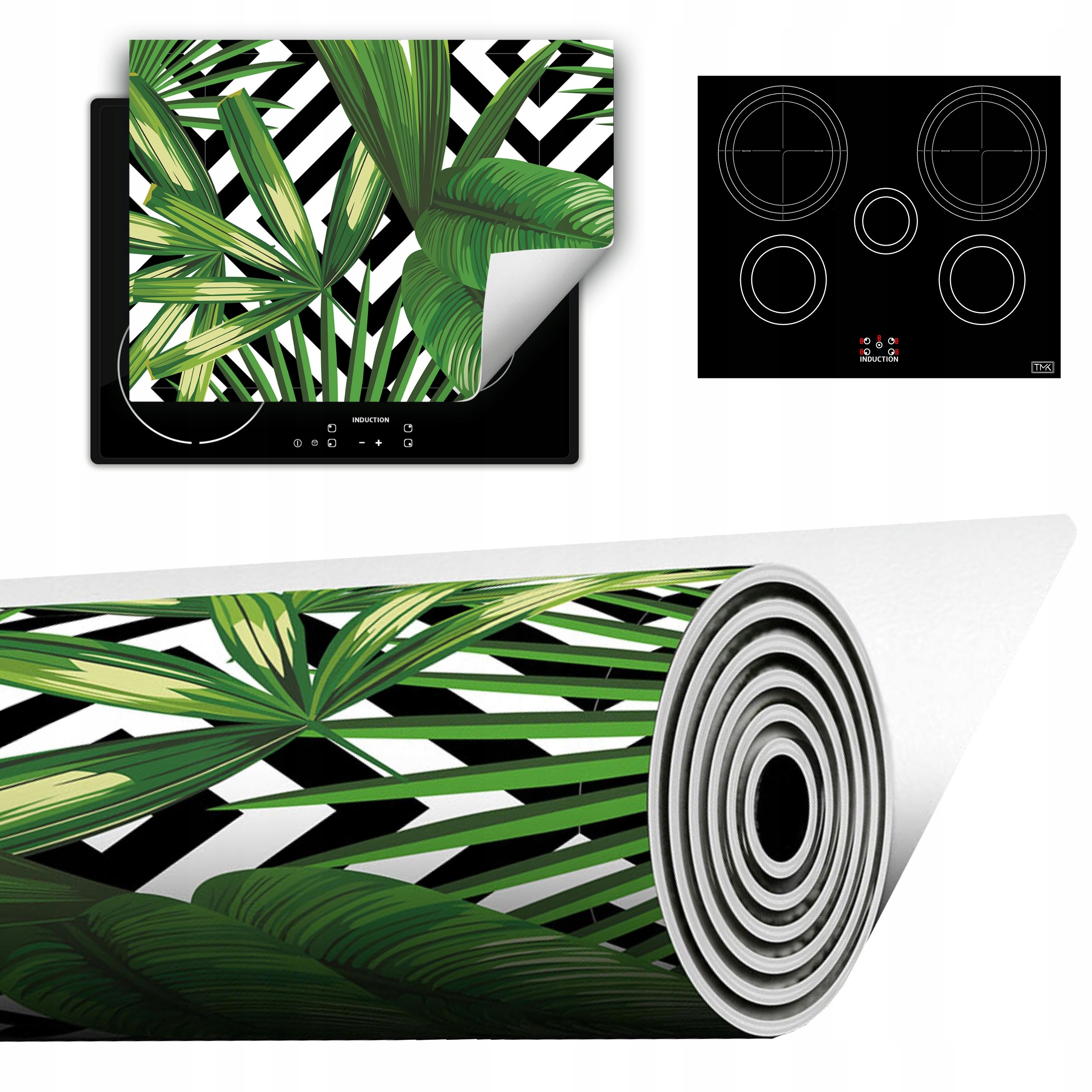 Vinylová Podložka Do Kuchyně Více Místa 70x52 zelená květ