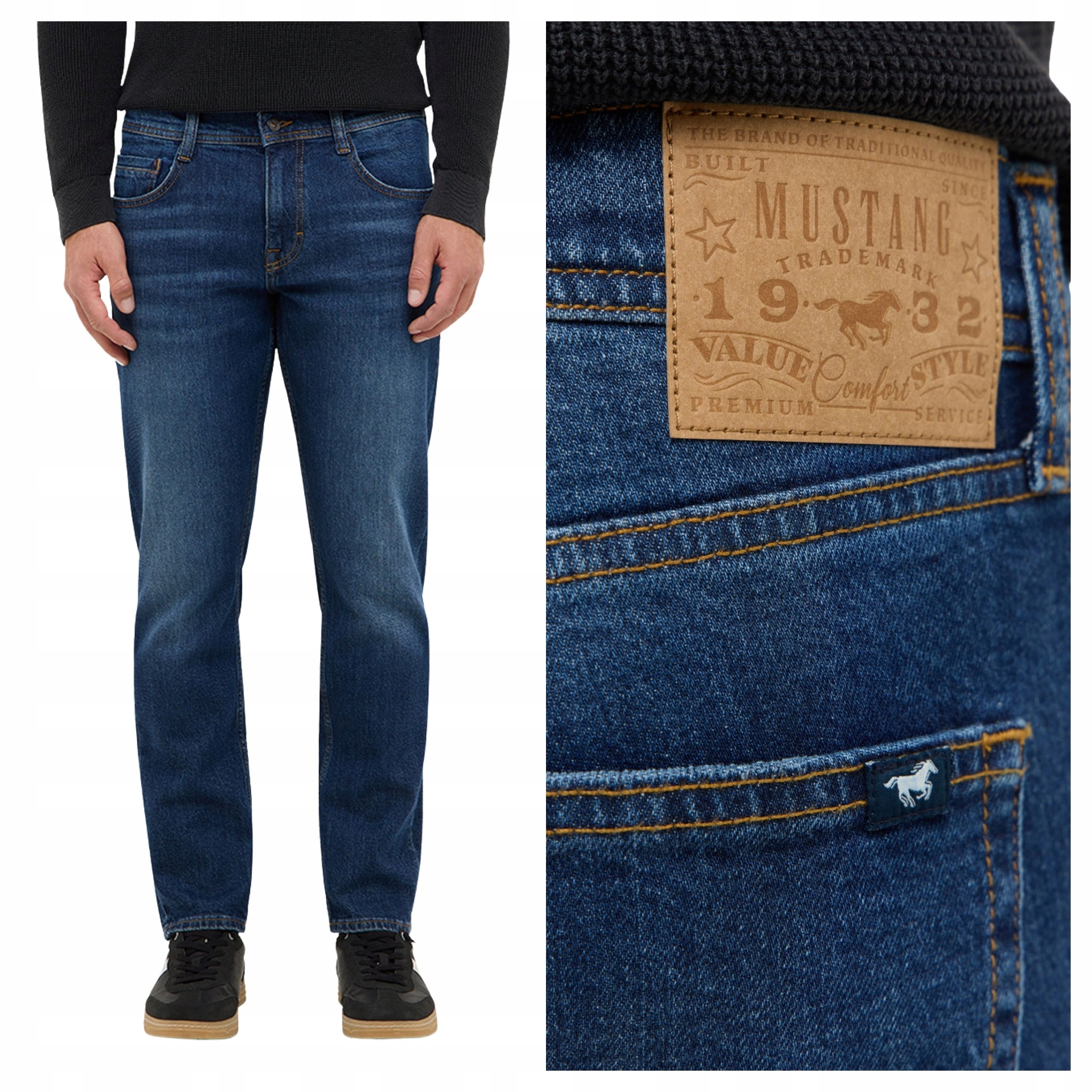 Pánské džíny Mustang Denver Straight Modré Denim Klasické W31 L32